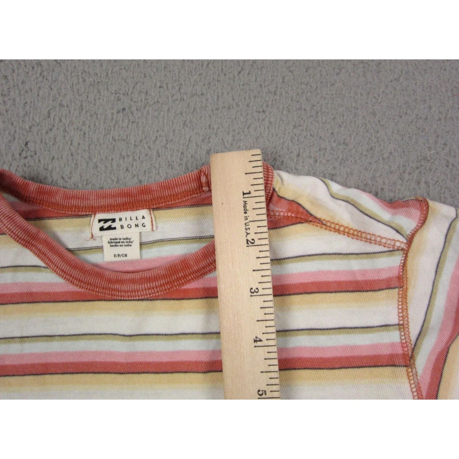 Billabong Billabong Shirt Womens Small Red Yellow Striped Basic Cropped T-Shirt Casual Summer Spring Mens? Womens Size S / US 4 / IT 40 - 6 Thumbnail