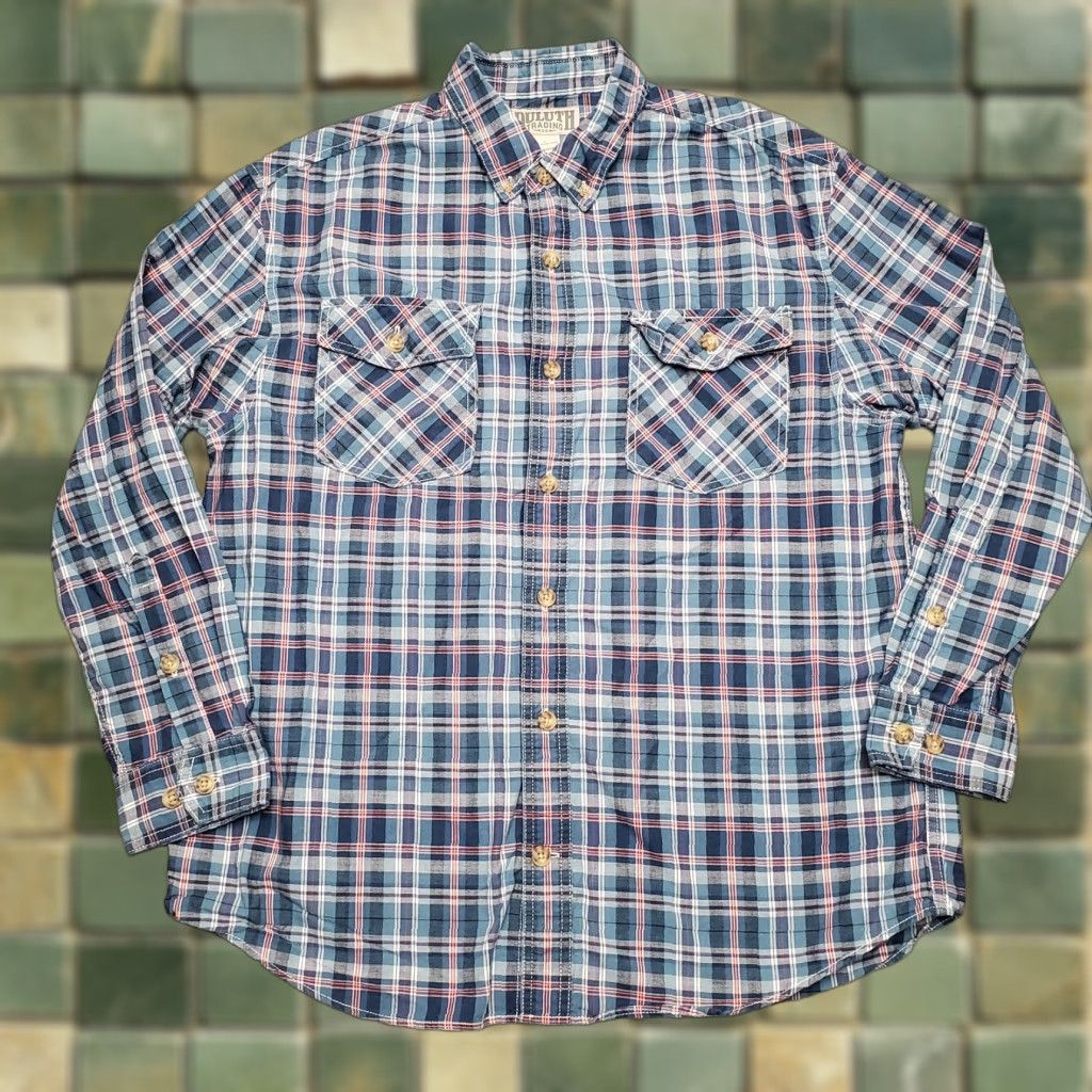 Vintage VINTAGE Duluth Trading Shirt Mens L Blue Plaid Outdoor Long Sleeve Up North Cabin Size US L / EU 52-54 / 3 - 1 Thumbnail