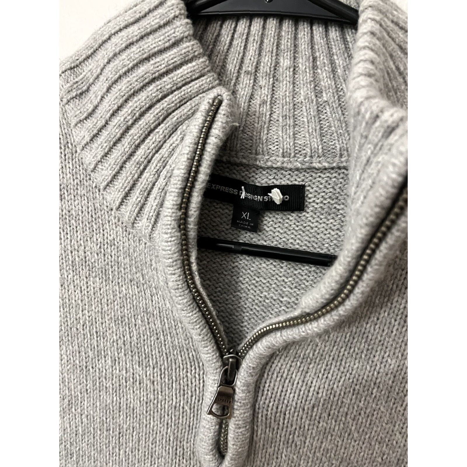 Express VINTAGE Express Shirt Mens XL Grey 1/4 Zip Wool Blend Sweater Fall Winter Casual Mens Size US XL / EU 56 / 4 - 2 Thumbnail