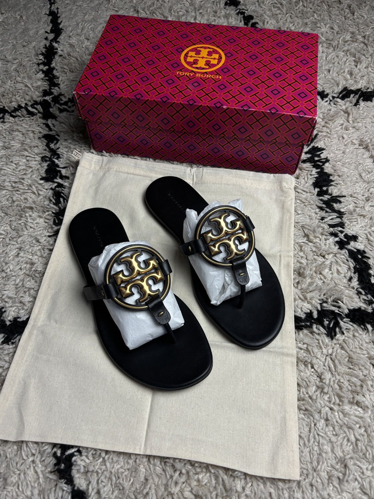 Tory Burch Tory Burch Meta Miller Black Sandal Size US 9.5 / IT 39.5 - 2 Thumbnail