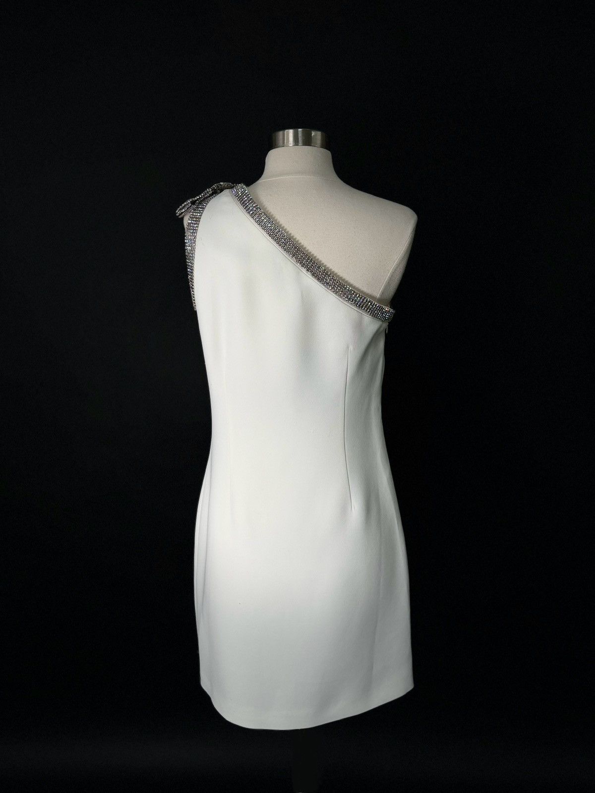 Other US 4&8 ELIE SAAB White Diamante Embellished Crepe Mini Dress Size M / US 6-8 / IT 42-44 - 8 Thumbnail