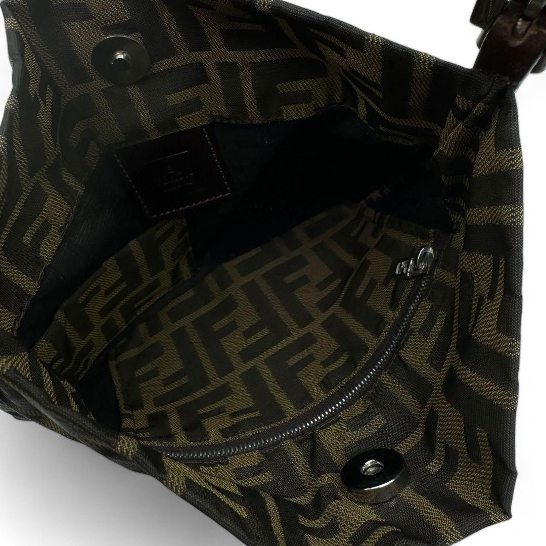 Fendi Fendi - Zucca Pouch Handbag Brown Leather One Shoulder Bag Size ONE SIZE - 6 Thumbnail