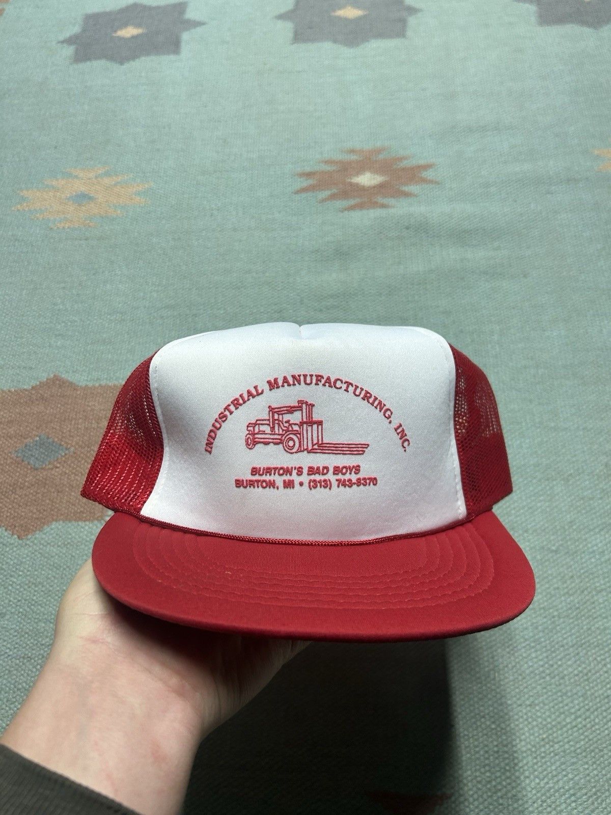 Vintage trucker hat industrial manufacturin Burton Michigan bad boys Size ONE SIZE - 2 Thumbnail