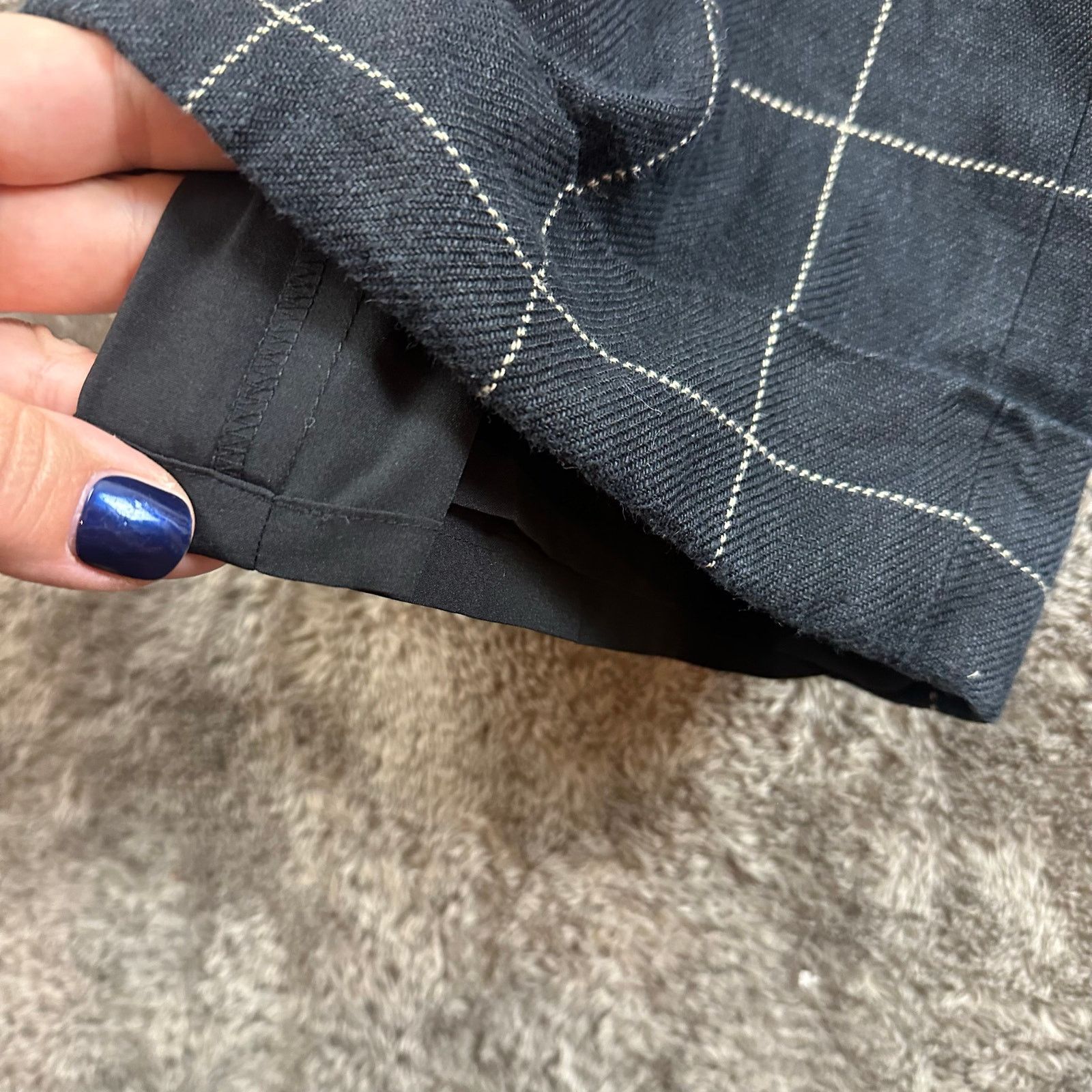 Lauren Ralph Lauren LRL Ralph Lauren Gray 14 Linen Windowpane Plaid Cuffed Pants Size 36" / US 14 / IT 50 - 6 Thumbnail