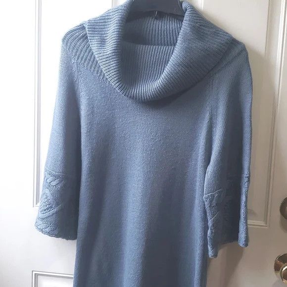 Other One A Aqua Blue Cowl Neck Sweater with Bell Sleeves, Size M Size M / US 6-8 / IT 42-44 - 1 Thumbnail