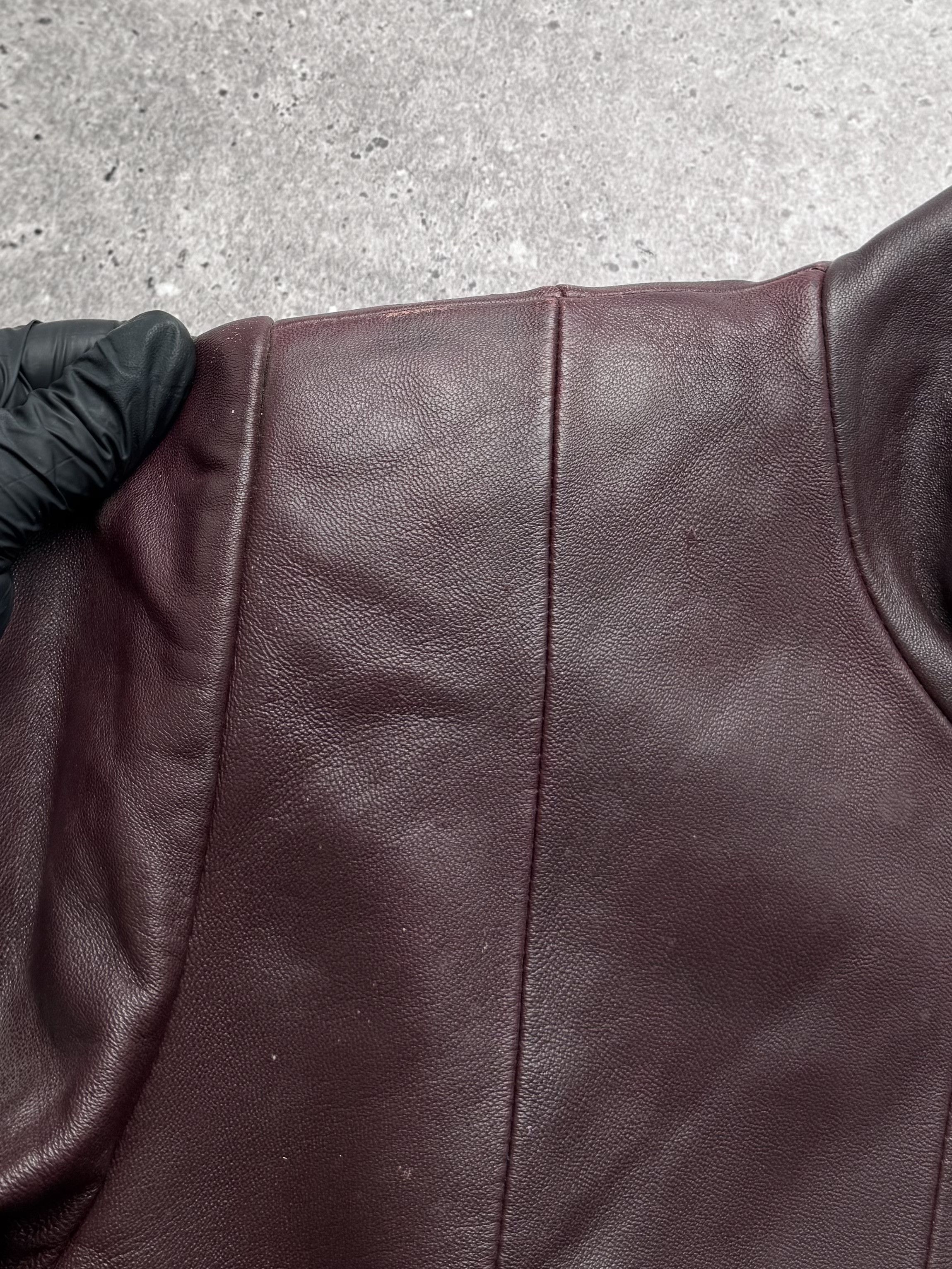 Vintage Vintage Cropped Leather Jacket C5(V402) Size S / US 4 / IT 40 - 7 Thumbnail