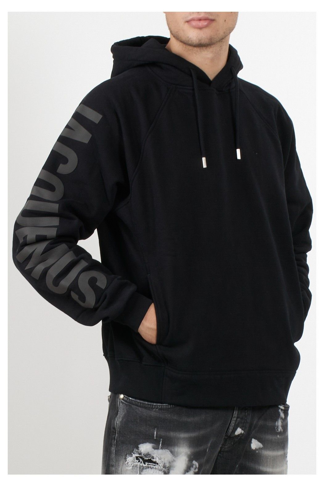 Jacquemus o1s22i1n1024 Typo Hooded Sweatshirt in Black Size US S / EU 44-46 / 1 - 4 Thumbnail