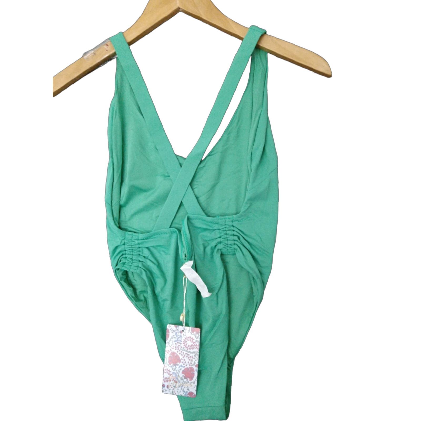 Vintage Toluca Swim One Piece Green Wide Strap Bathing Suit Swimsuit Size S Womens Beach Pattern: Solid, Nylon Spandex, One Piece, Hand Wash Only Size S / US 4 / IT 40 - 1 Thumbnail
