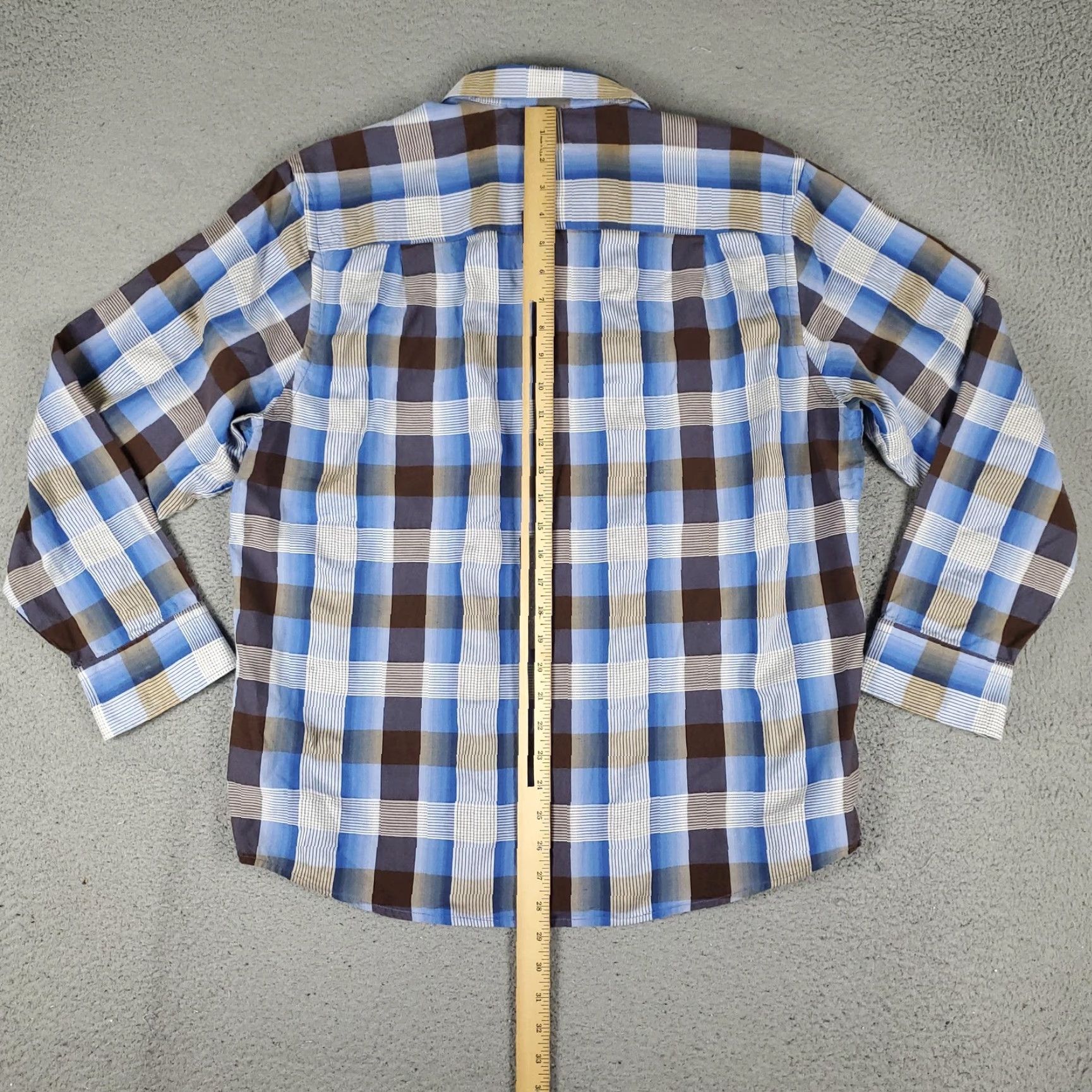Tommy Bahama Tommy Bahama Shirt Men XL Blue Brown Plaid Silk Cotton Button-Up Casual Ocean Island Modern Fit Long Sleeve Men’s Regular Fit Size US XL / EU 56 / 4 - 3 Thumbnail