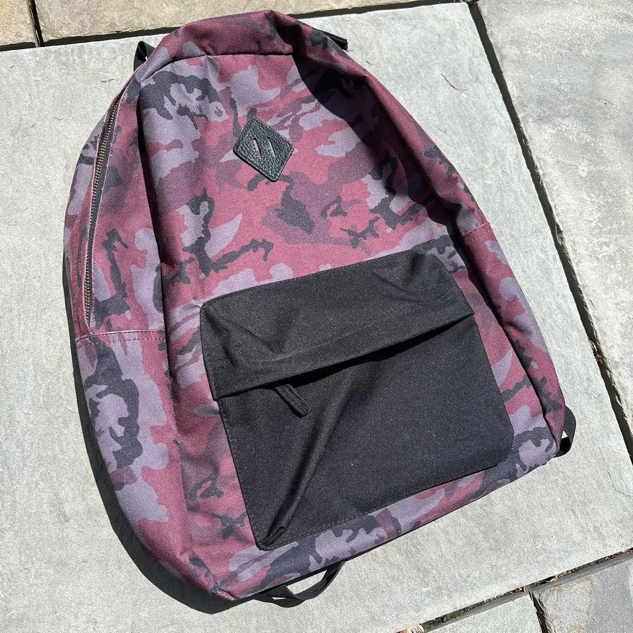 Designer Red Camo Canvas Backpack w/ Black Front Pocket Size ONE SIZE - 1 Thumbnail