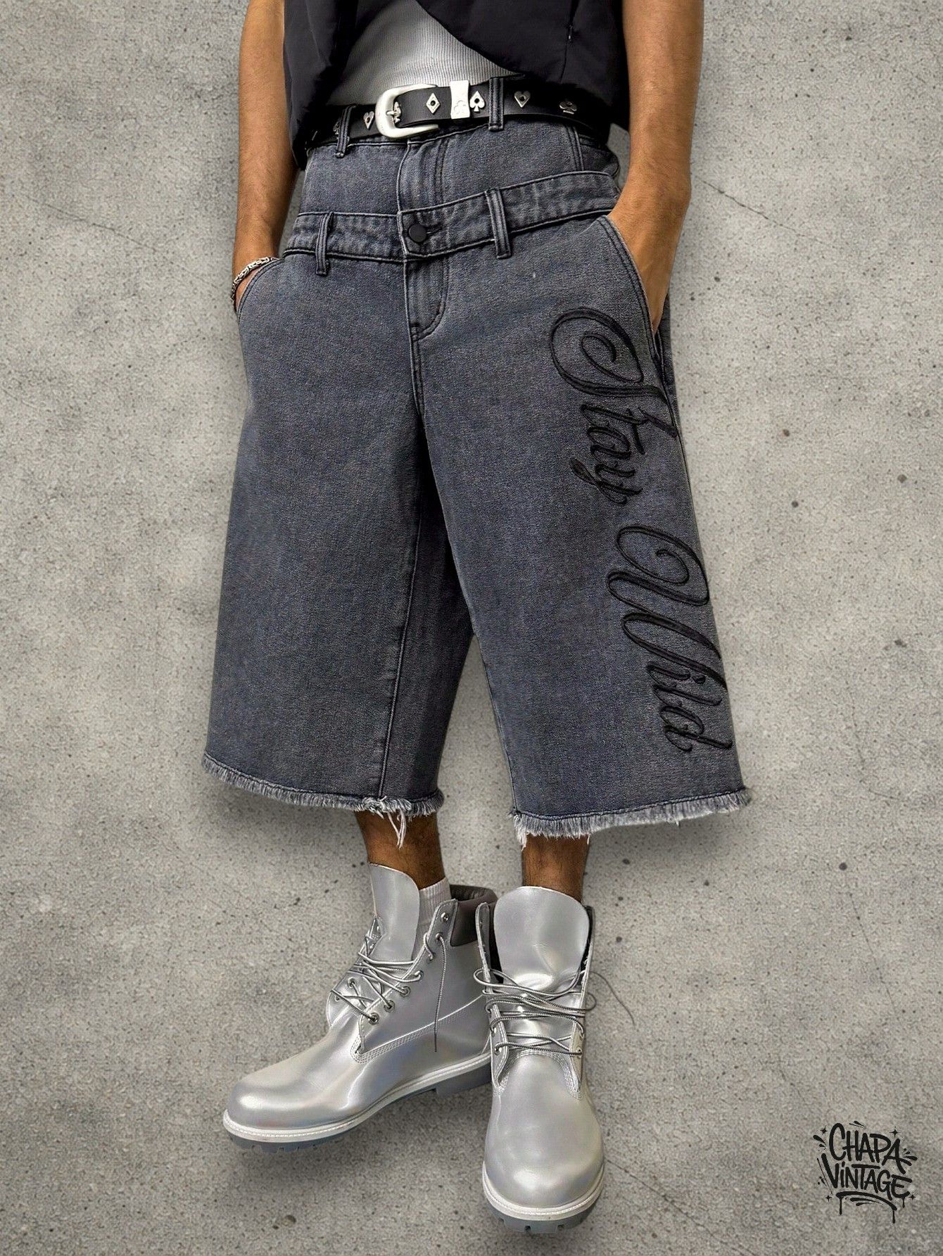 Vintage Distressed washed gray shorts Size US 34 / EU 50 - 2 Thumbnail
