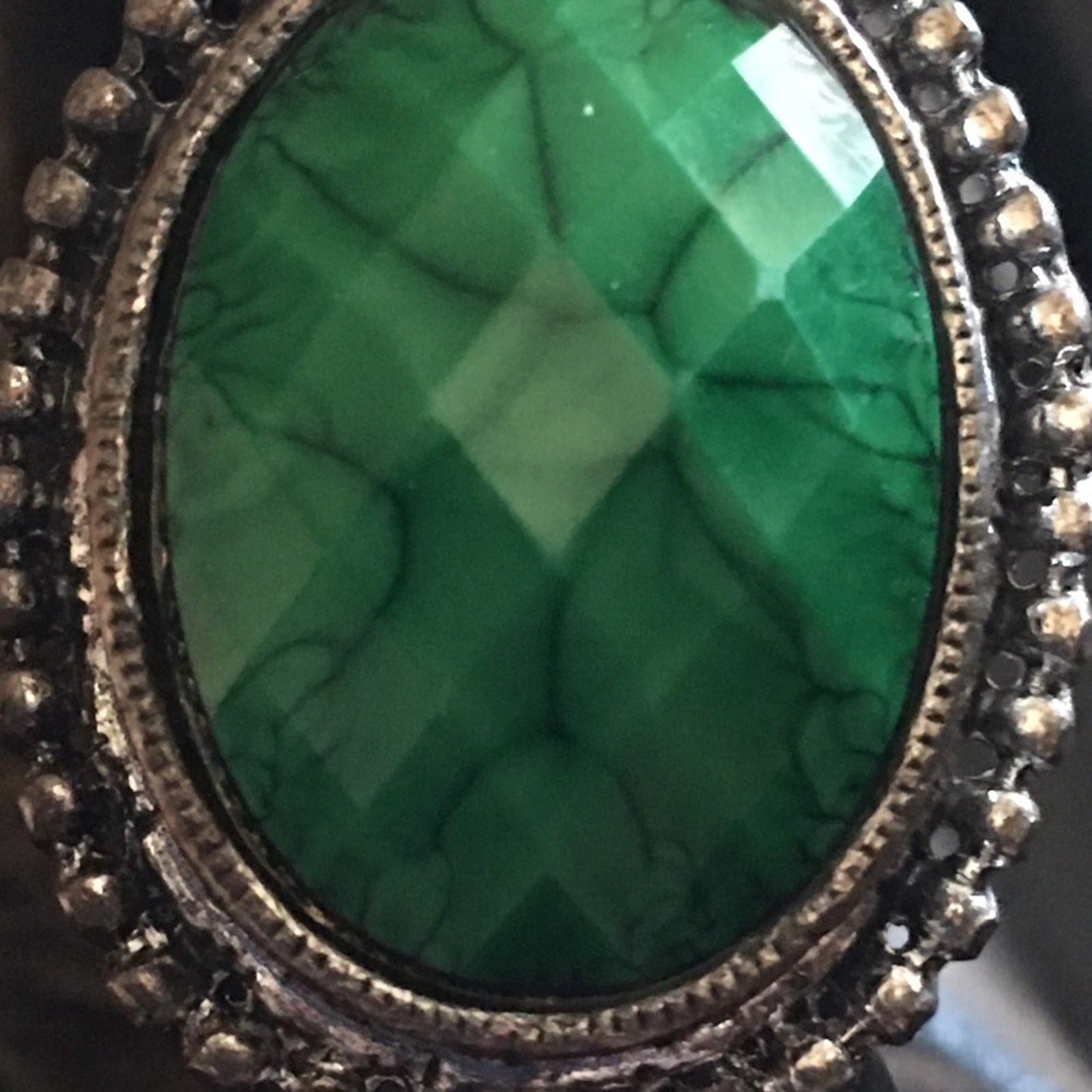 Vintage Vintage faceted veined glass adjustable ring Size ONE SIZE - 3 Thumbnail