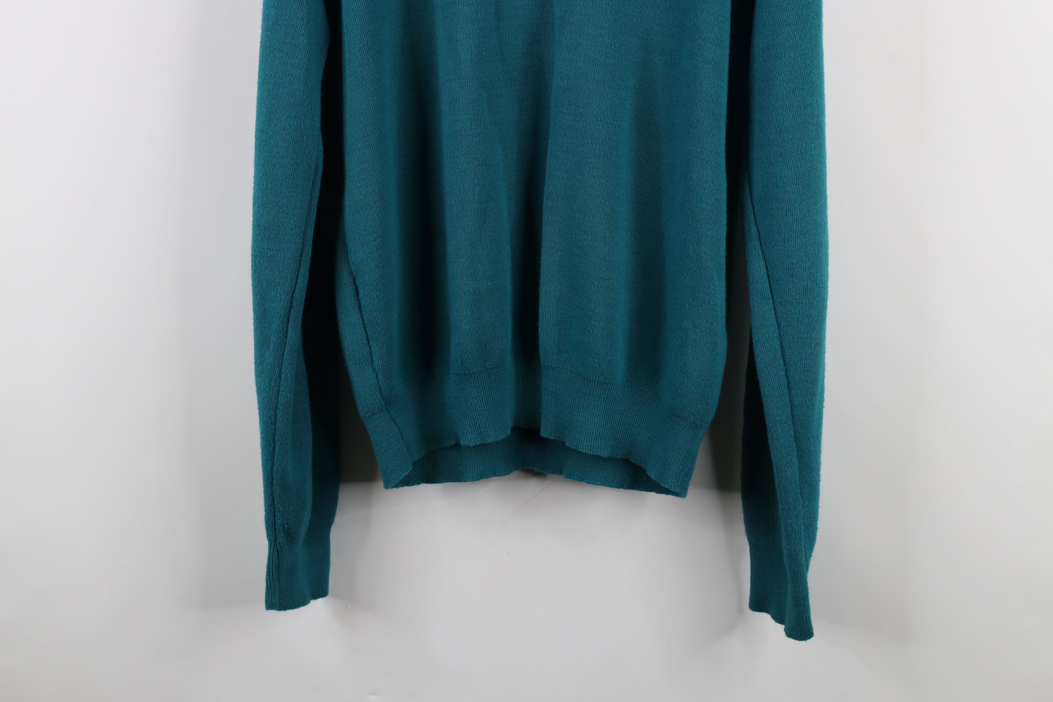 Vintage Vintage 70s Streetwear Knit V-Neck Sweater Teal Acrylic USA Size US XL / EU 56 / 4 - 10 Thumbnail