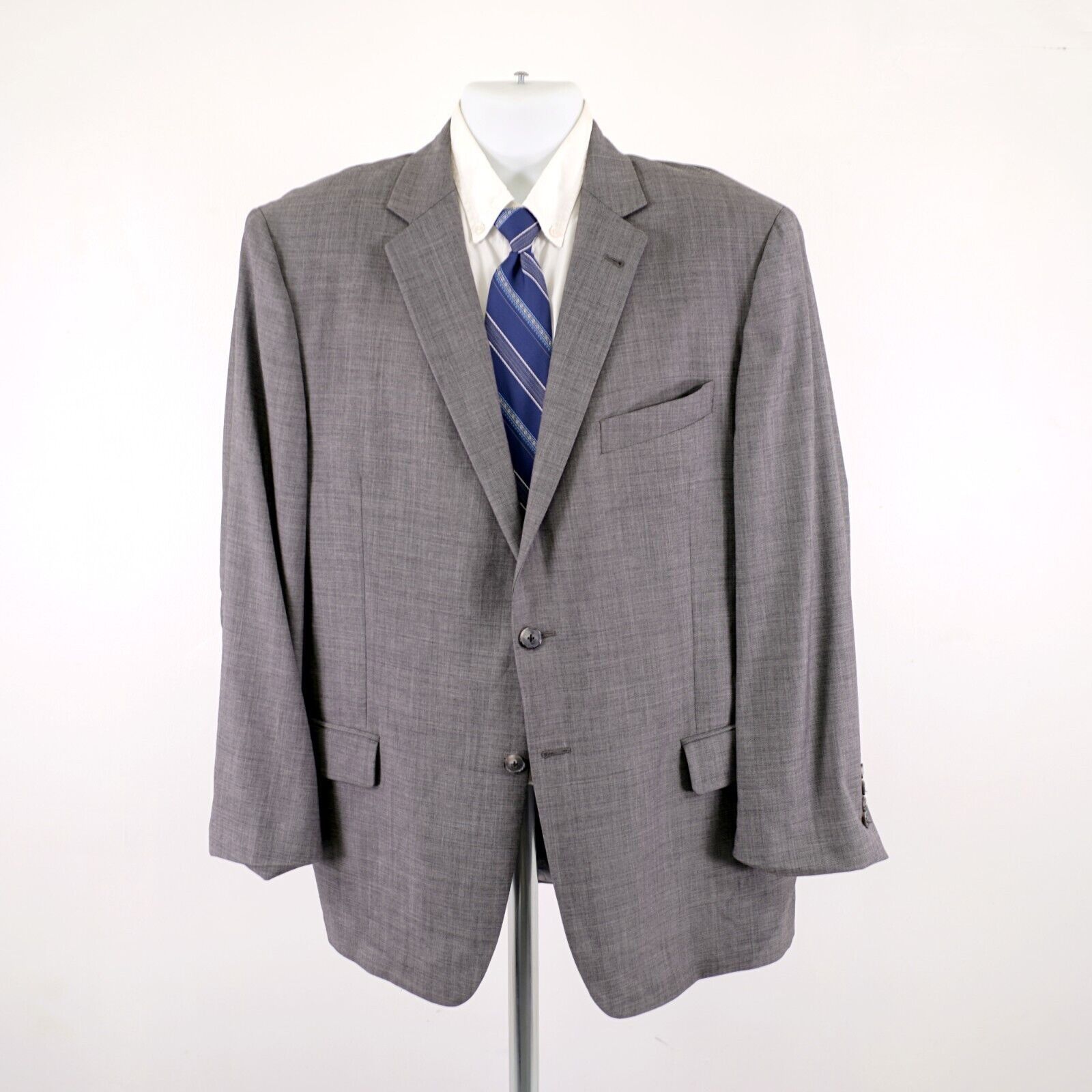 Joseph Abboud Joseph Abboud Tollegno 1900 Super 120s Wool Gray Sharkskin 4 Size 42R - 4 Thumbnail