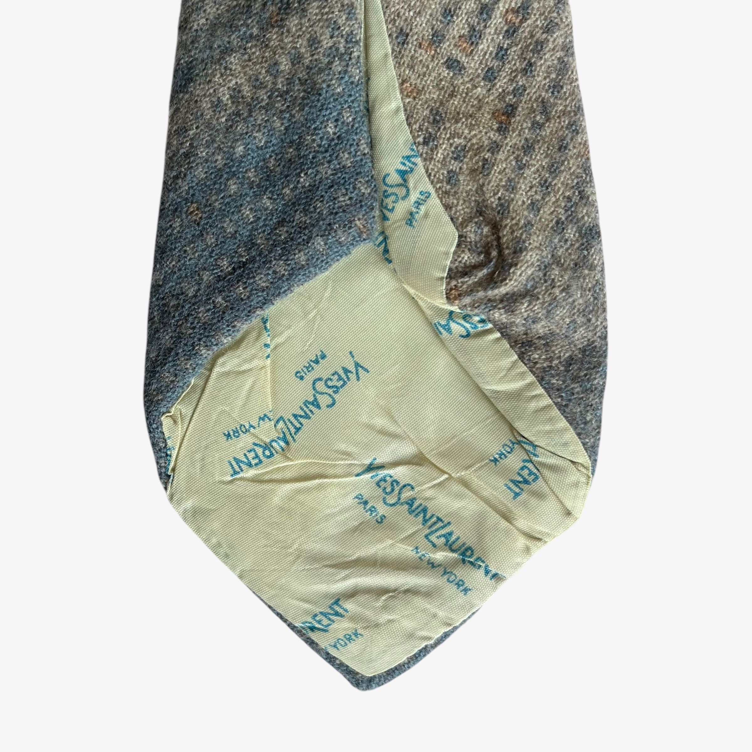 Yves Saint Laurent Vintage 80s Yves Saint Laurent YSL Abstract Striped Wool Tie Size ONE SIZE - 3 Thumbnail