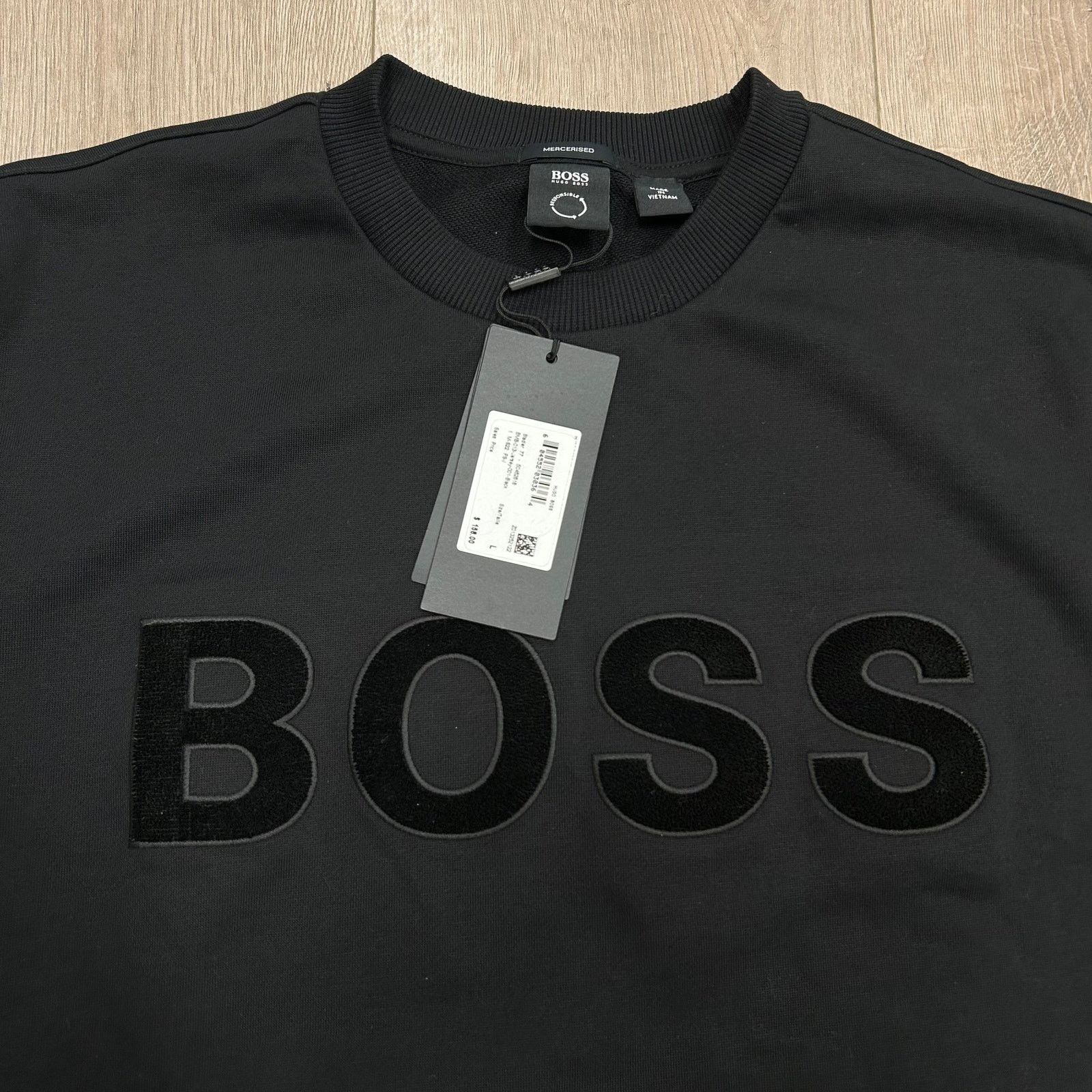 Hugo Boss New Hugo Boss Black Patch Crewneck sweater Pullover Large L Size US L / EU 52-54 / 3 - 5 Thumbnail