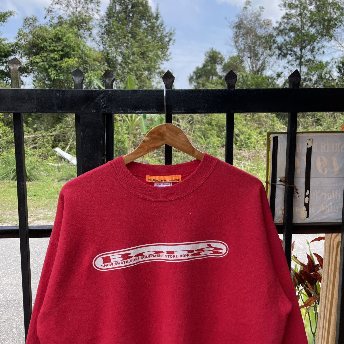 Vintage 🔥Vintage 90s Bong Big Center Box Logo Surf Skate Sweatshirts Size US M / EU 48-50 / 2 - 4 Thumbnail