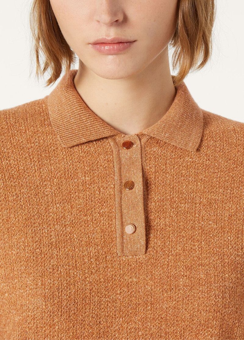 Loro Piana o1srvl11e0526 FAP0392 Cellina Polo Shirt in Camel Size XS / US 0-2 / IT 36-38 - 3 Thumbnail