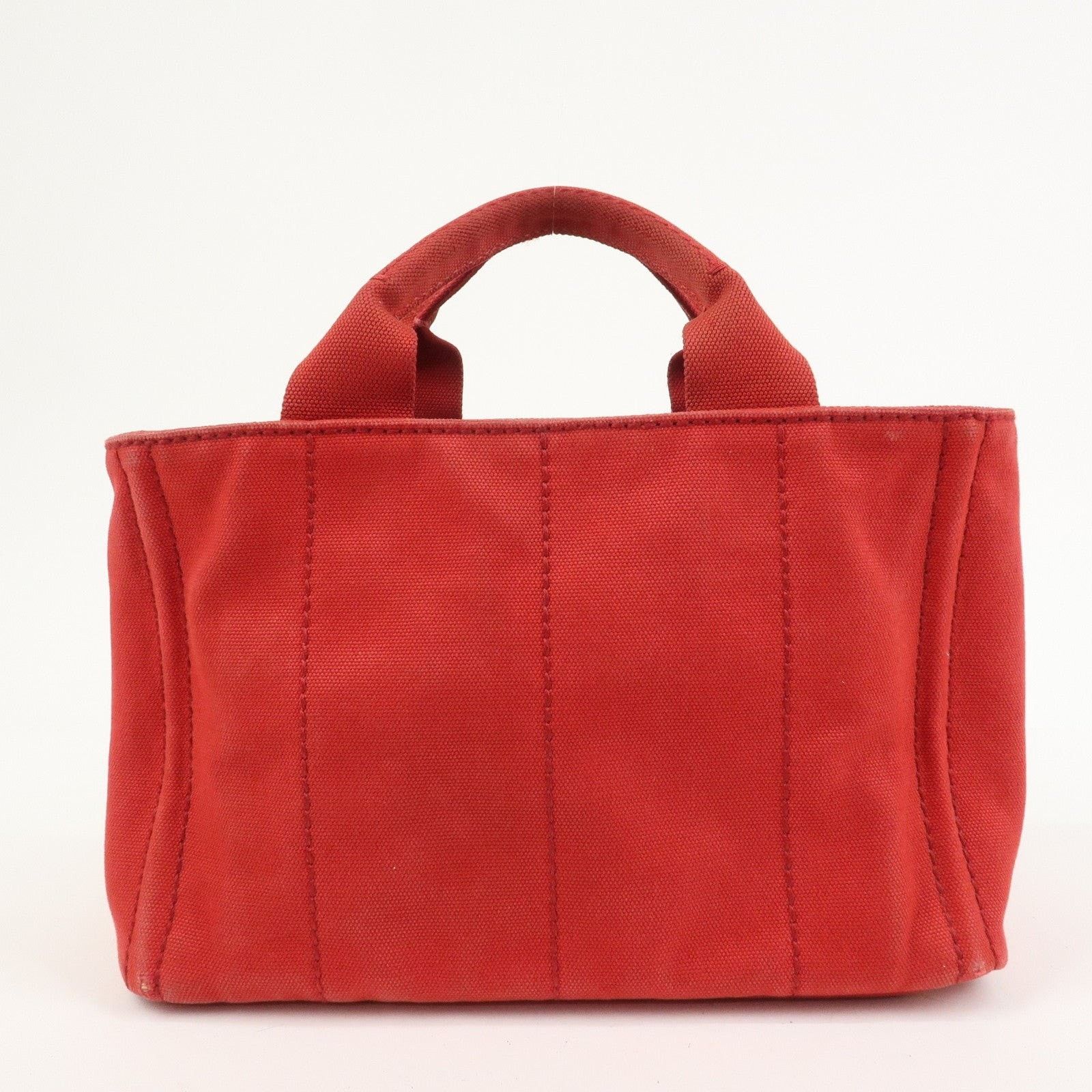 Prada Prada Canapa Mini Canvas Tote Red Size ONE SIZE - 2 Thumbnail