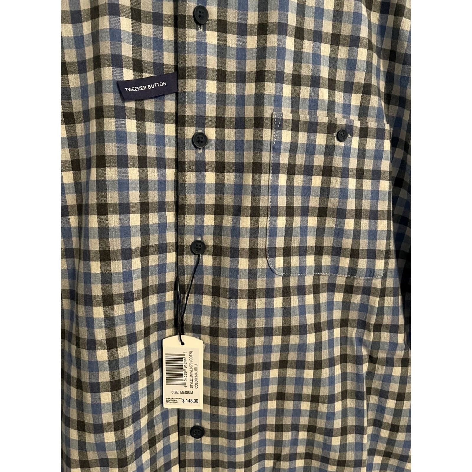 johnnie-O johnnie-O Button Up Shirt Mens Medium Maliblu Blue L/S Coen Hangin' Out Size 40R - 2 Thumbnail