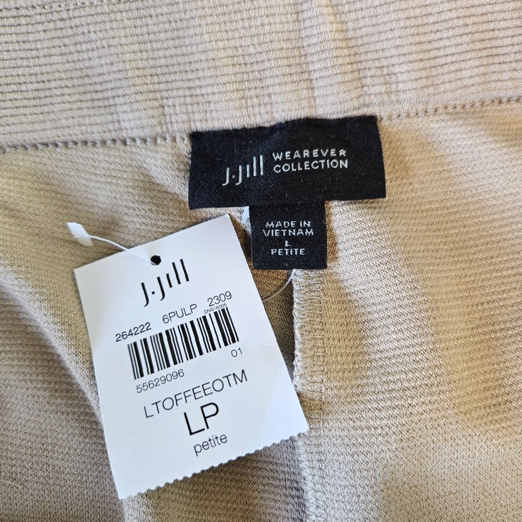 J. Jill J Jill Wearever Collection Womens Pants Sz Large Petite Tan Ribbed Pull On Size 36" / US 14 / IT 50 - 7 Thumbnail