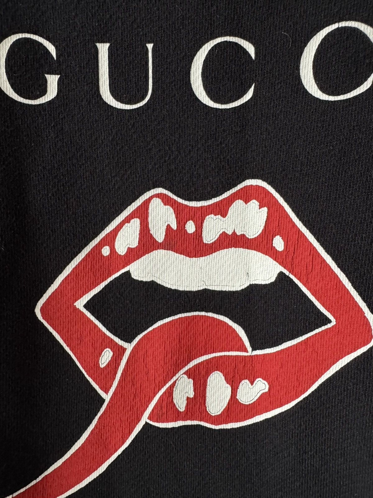 Gucci Gucci Devil Lips And Logo Print Sweatshirt Size US L / EU 52-54 / 3 - 7 Thumbnail