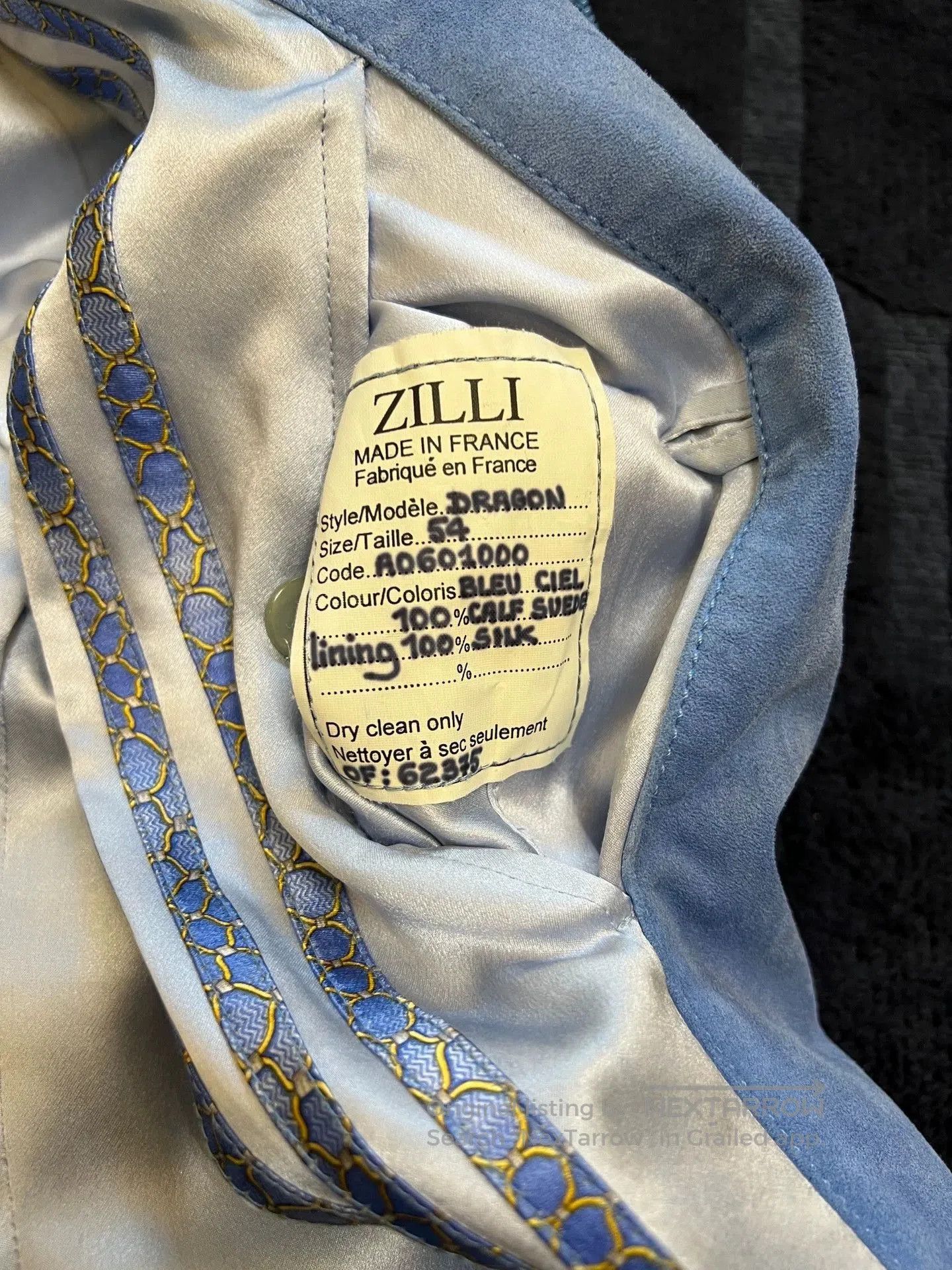 Zilli Blue Leather Jacket with Zip Closure and Pockets. Size US L / EU 52-54 / 3 - 7 Thumbnail