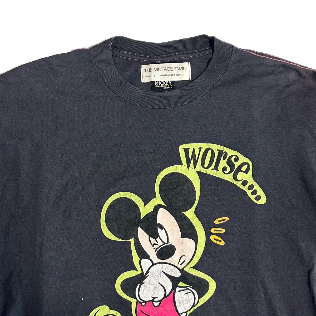 Disney × Vintage Upcycled Vintage Mickey ‘Worse’ Tee Size US L / EU 52-54 / 3 - 2 Thumbnail