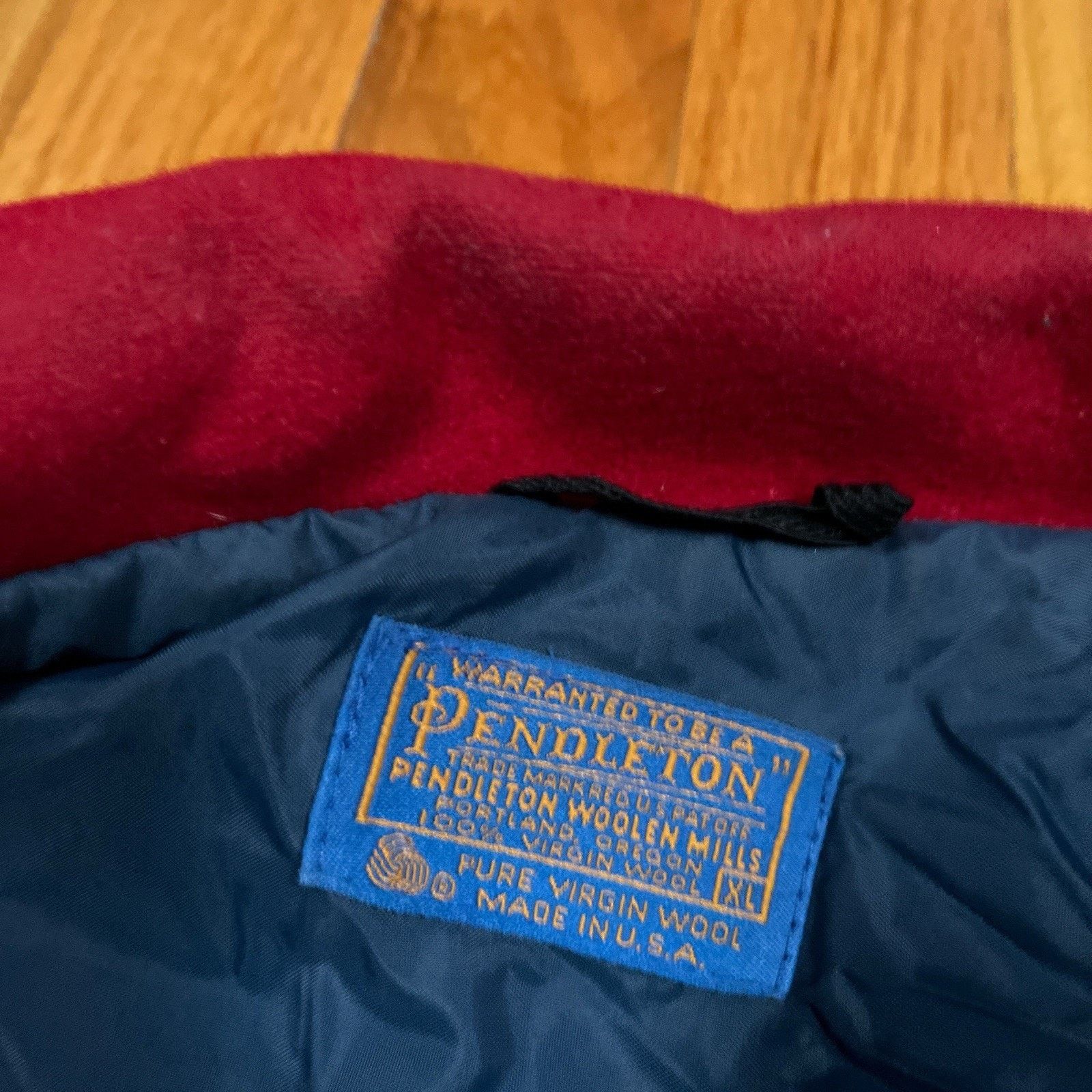 Pendleton VTG Pendleton Wool Sz XL Red Bomber Jacket USA Made Talon Size US XL / EU 56 / 4 - 3 Thumbnail