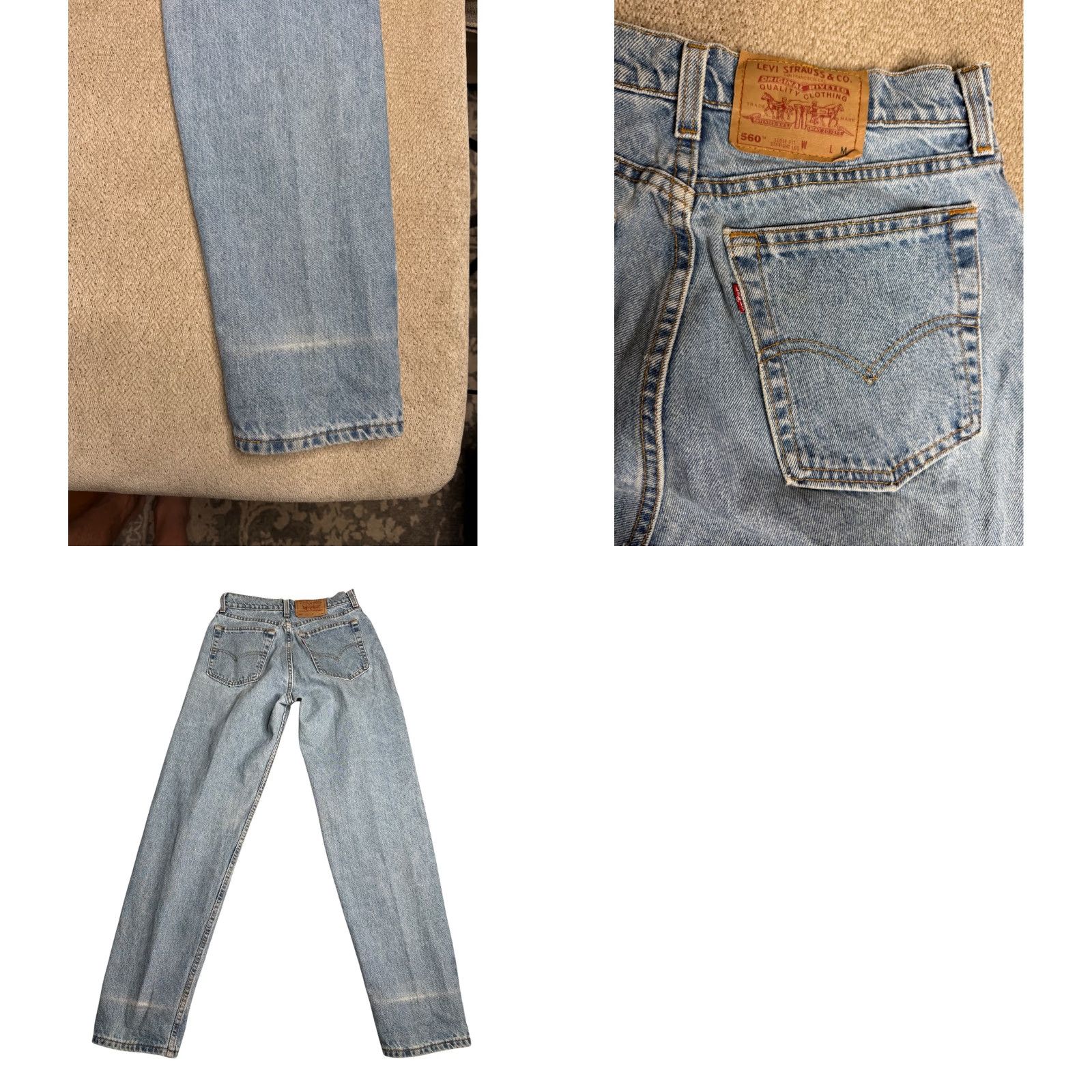 Levi's VINTAGE Levi's 560 Jeans Men 560 Loose Fit Light Wash Denim Straight Leg 31x31 Blue Mens Regular 30x31 Size US 31 - 9 Thumbnail