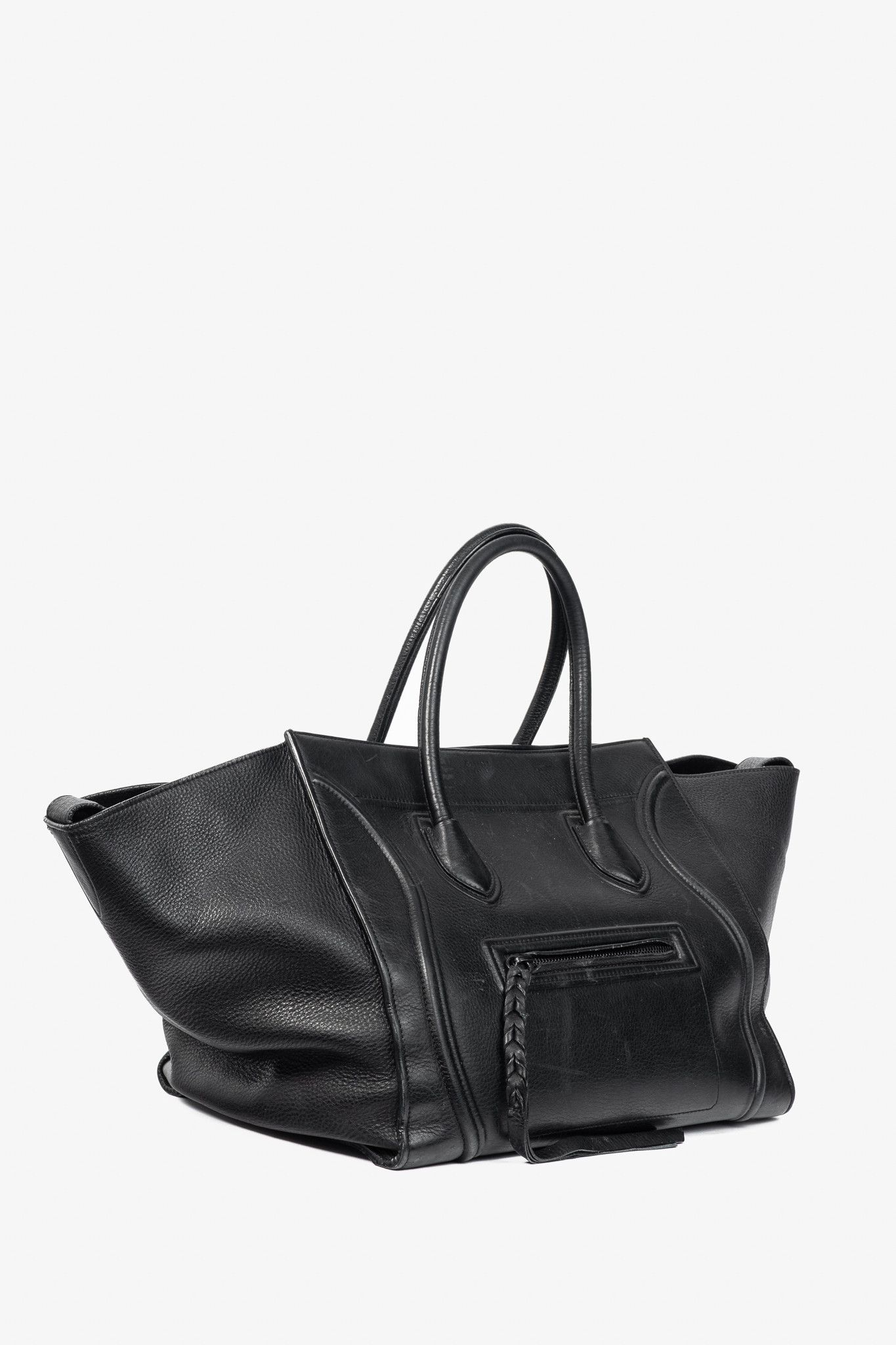 Celine Celine Medium Phantom Luggage Black Leather Tote Size ONE SIZE - 2 Thumbnail