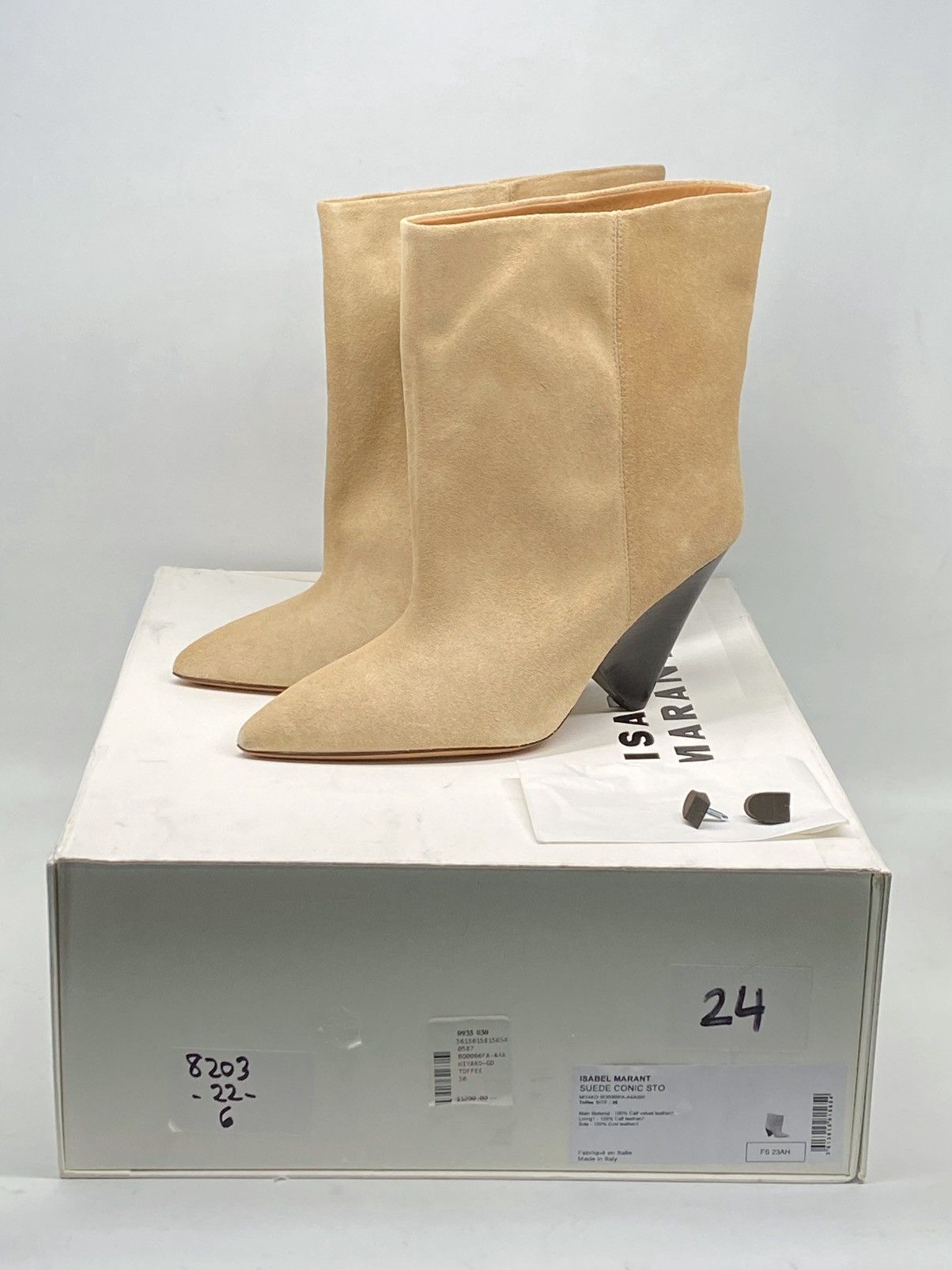 Isabel Marant Isabel Marant Miyako 90MM Suede Cone-Heel Booties size 36 Size US 6 / IT 36 - 10 Thumbnail