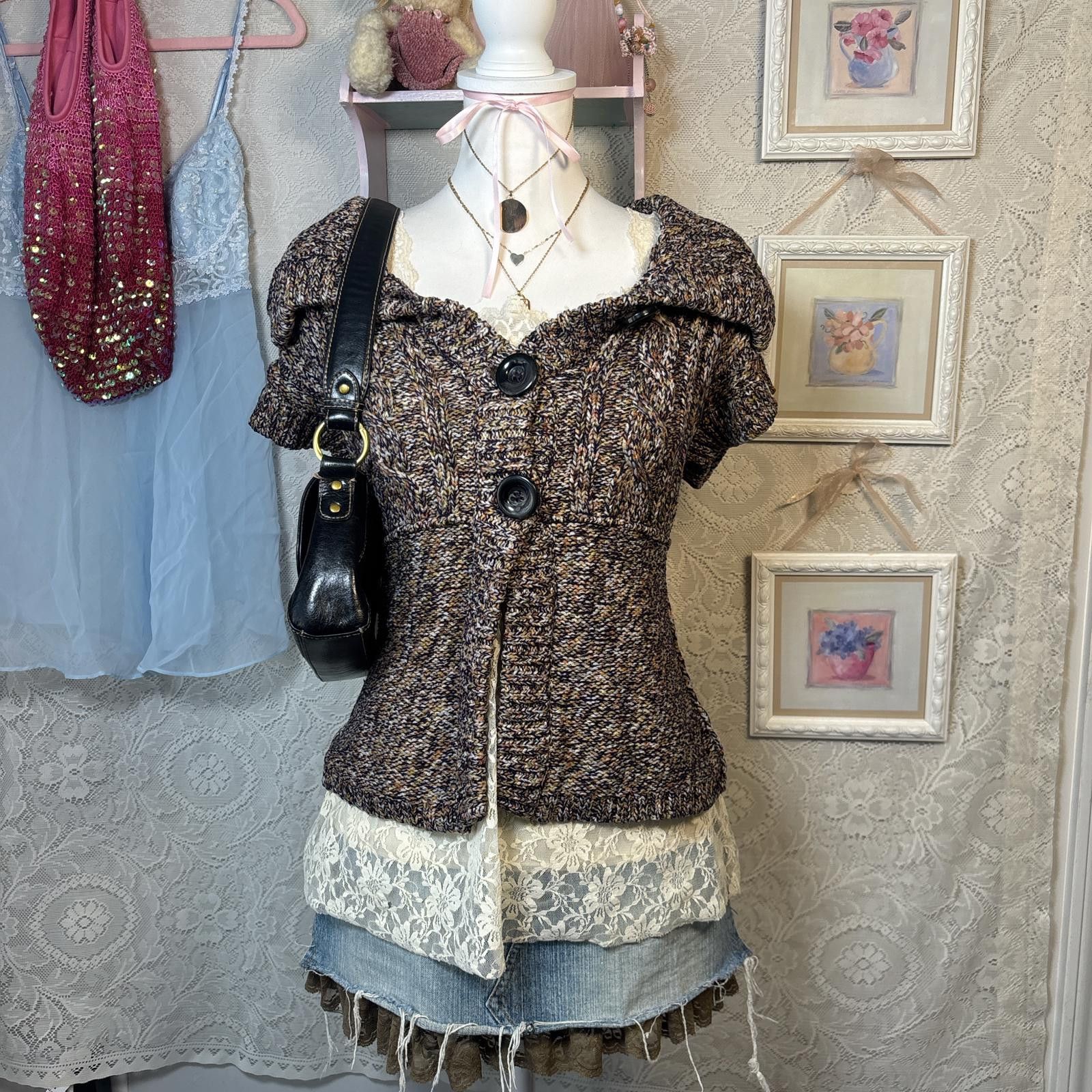 Other vintage cozy chunky knit babydoll cardigan Size M / US 6-8 / IT 42-44 - 1 Thumbnail