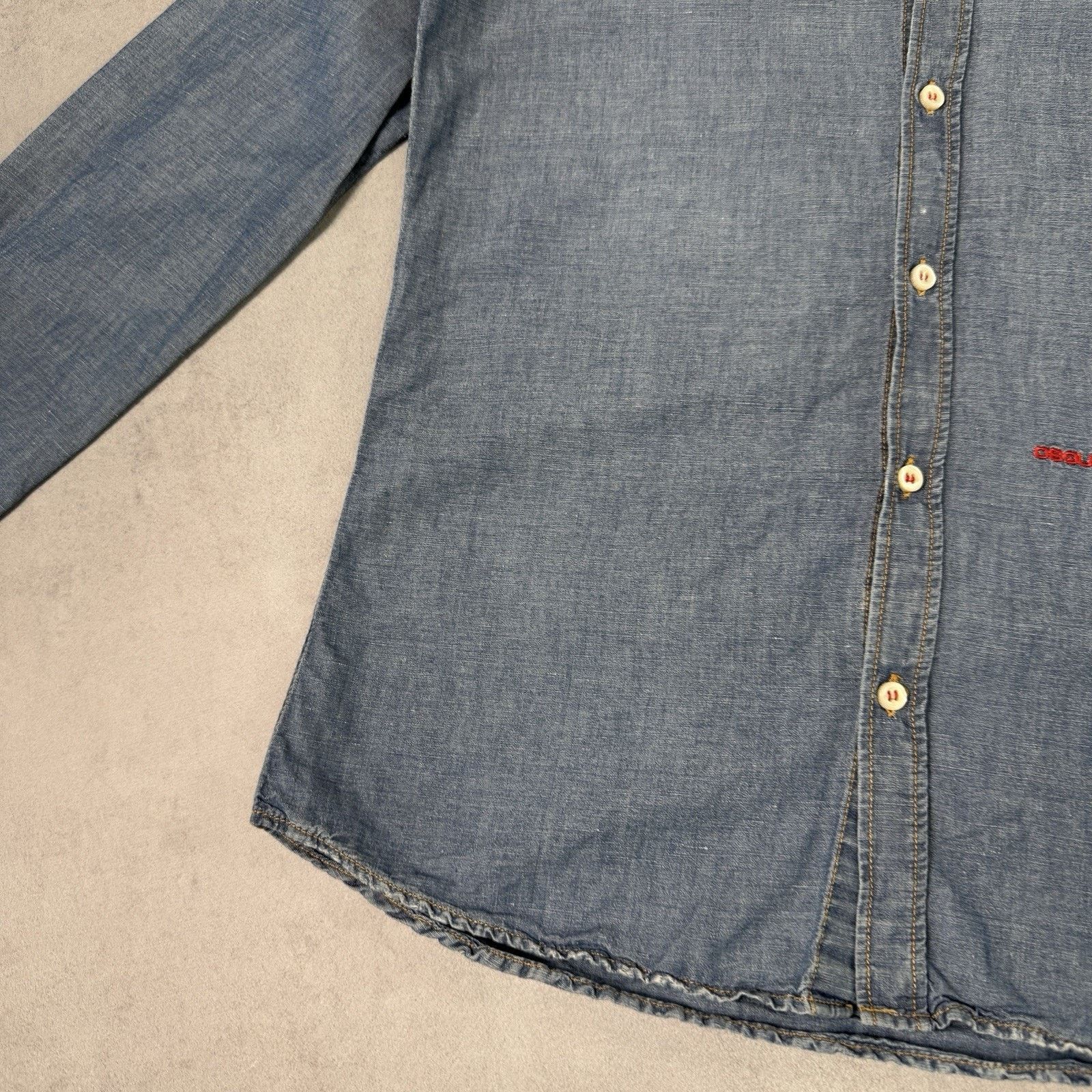 Dsquared2 Dsquared2 Men Denim Shirt Size 46 Blue Cotton Size US M / EU 48-50 / 2 - 5 Thumbnail