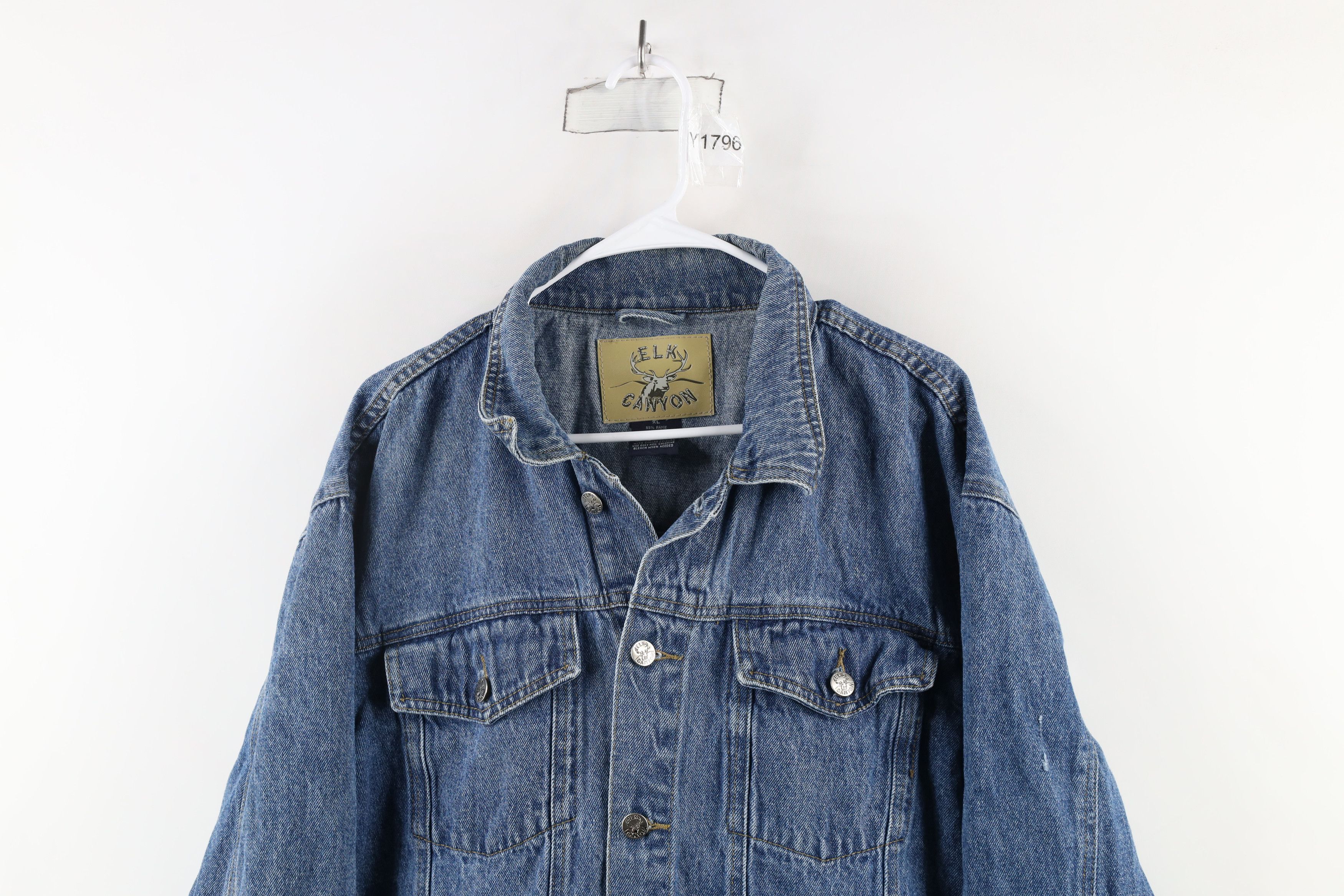 Vintage Vintage 90s Streetwear Buck Denim Jean Trucker Jacket Blue Size US XL / EU 56 / 4 - 2 Thumbnail