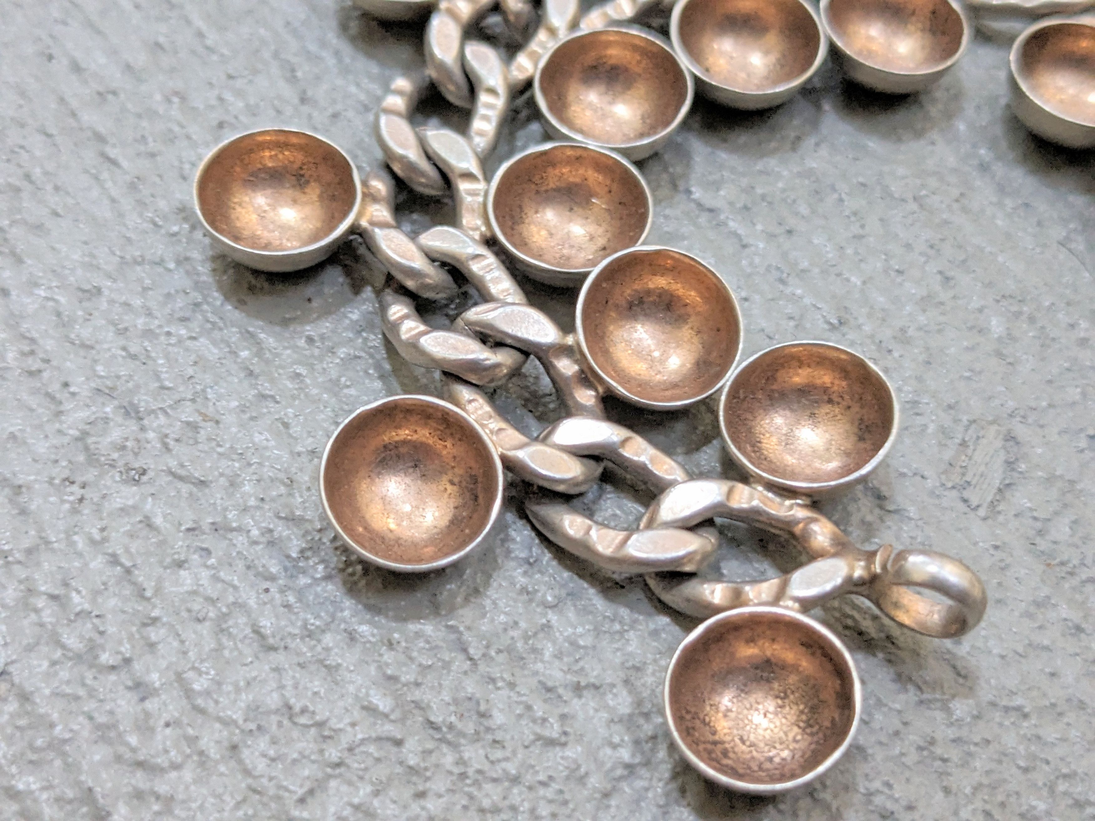 Jewelry Vintage Sterling Silver Bracelet Cuban Chain Charm Link Size ONE SIZE - 7 Thumbnail