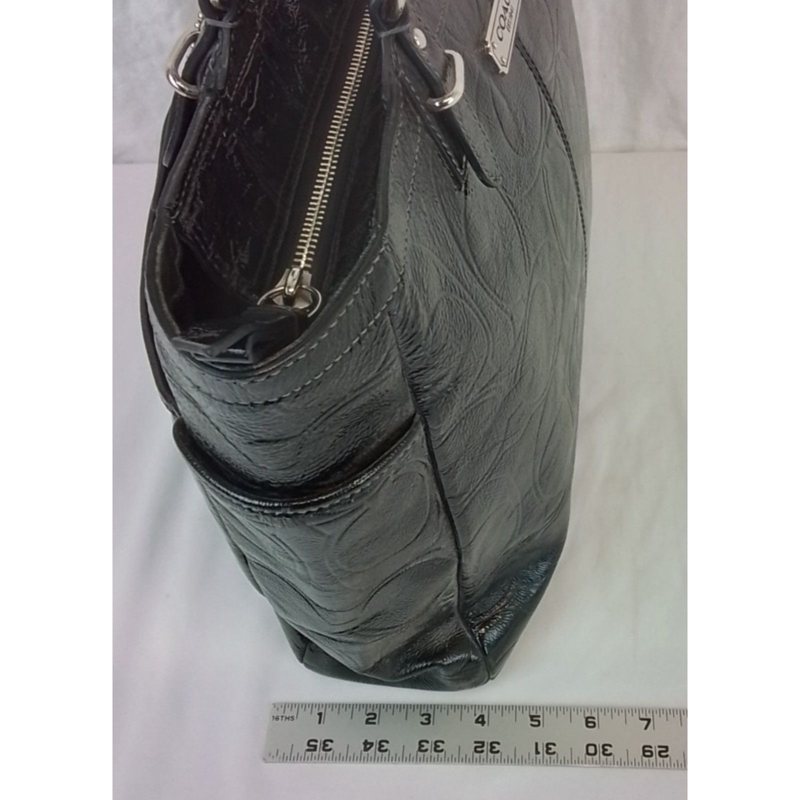 Coach Coach Gallery Tote Bag Black Patent Leather Signature C Size ONE SIZE - 17 Thumbnail