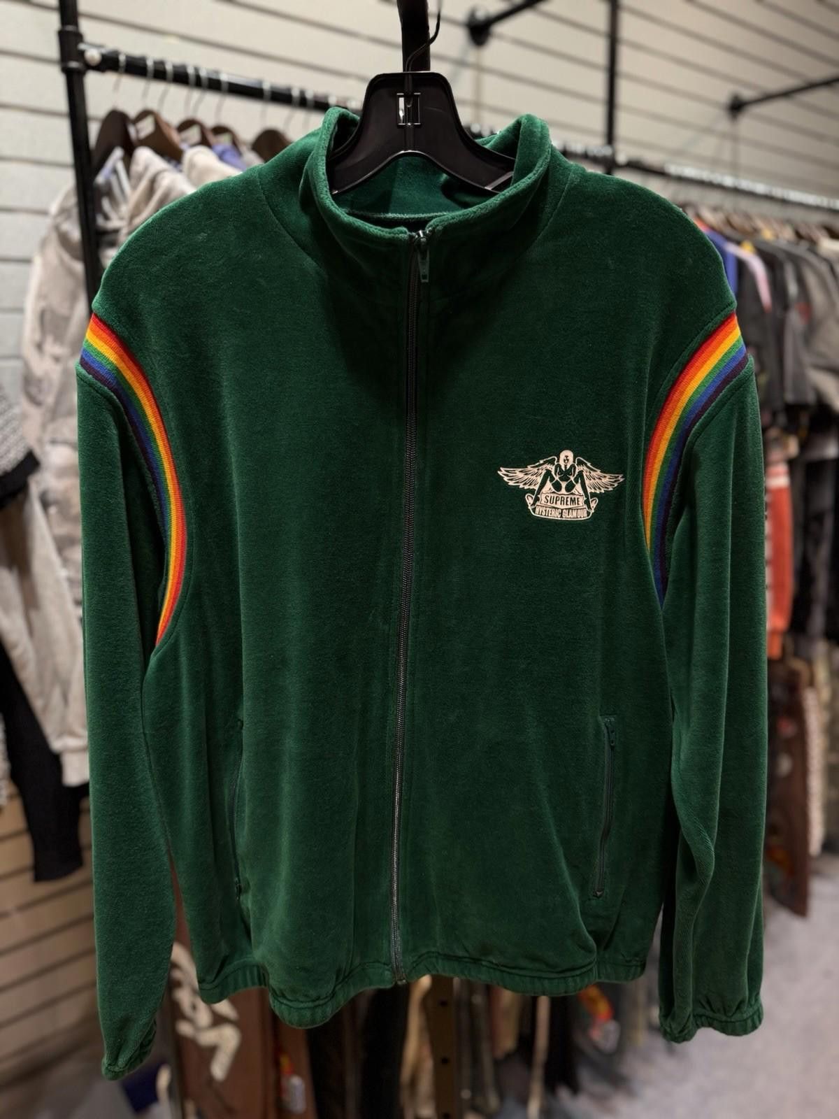 Supreme Supreme X Hysteric Glamour Velour Track Jacket Green Medium Size US M / EU 48-50 / 2 - 1 Thumbnail