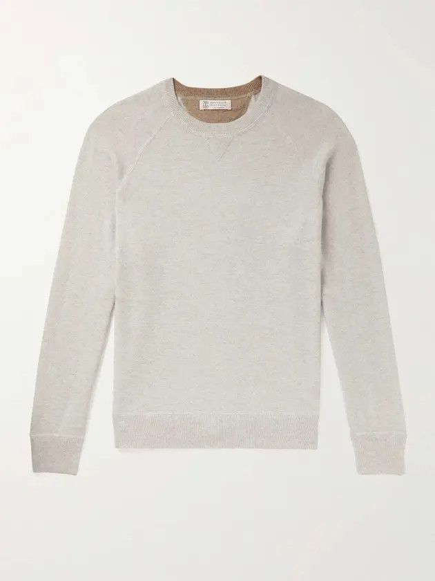image of Brunello Cucinelli O1W1Db10524 Sweaters In Light Grey, Men's (Size Small)