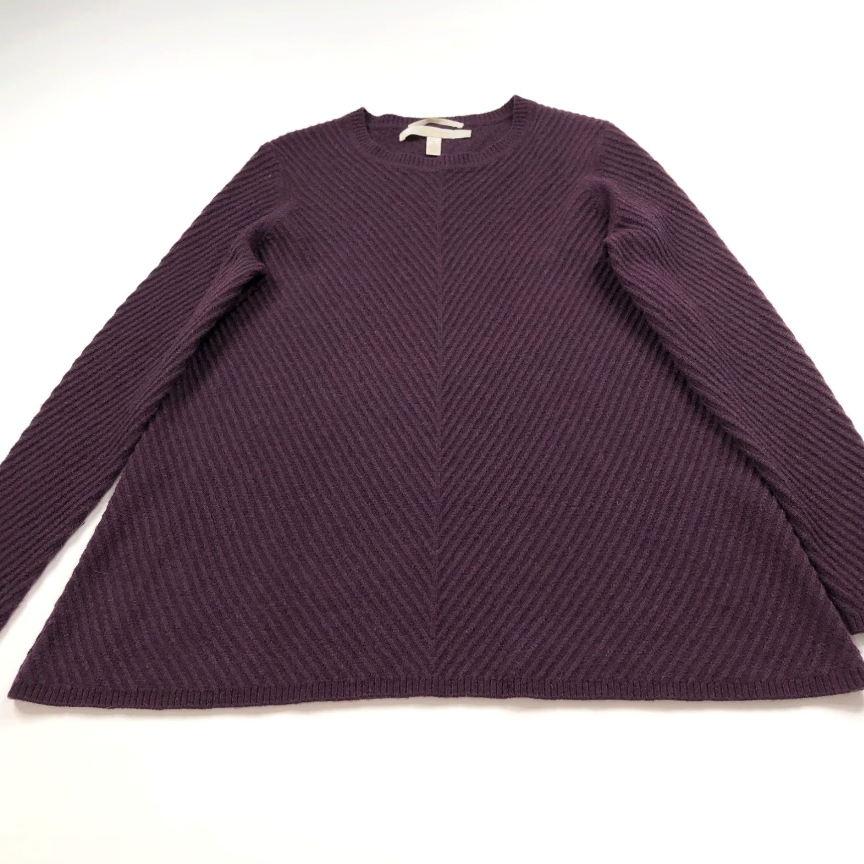 Nordstrom Nordstrom XS 100% Cashmere Pullover Sweater Ribbed Purple Womens Regular Size XS Pullover Knit Solid Ribbed Purple Satin Silk? Size XS / US 0-2 / IT 36-38 - 2 Thumbnail