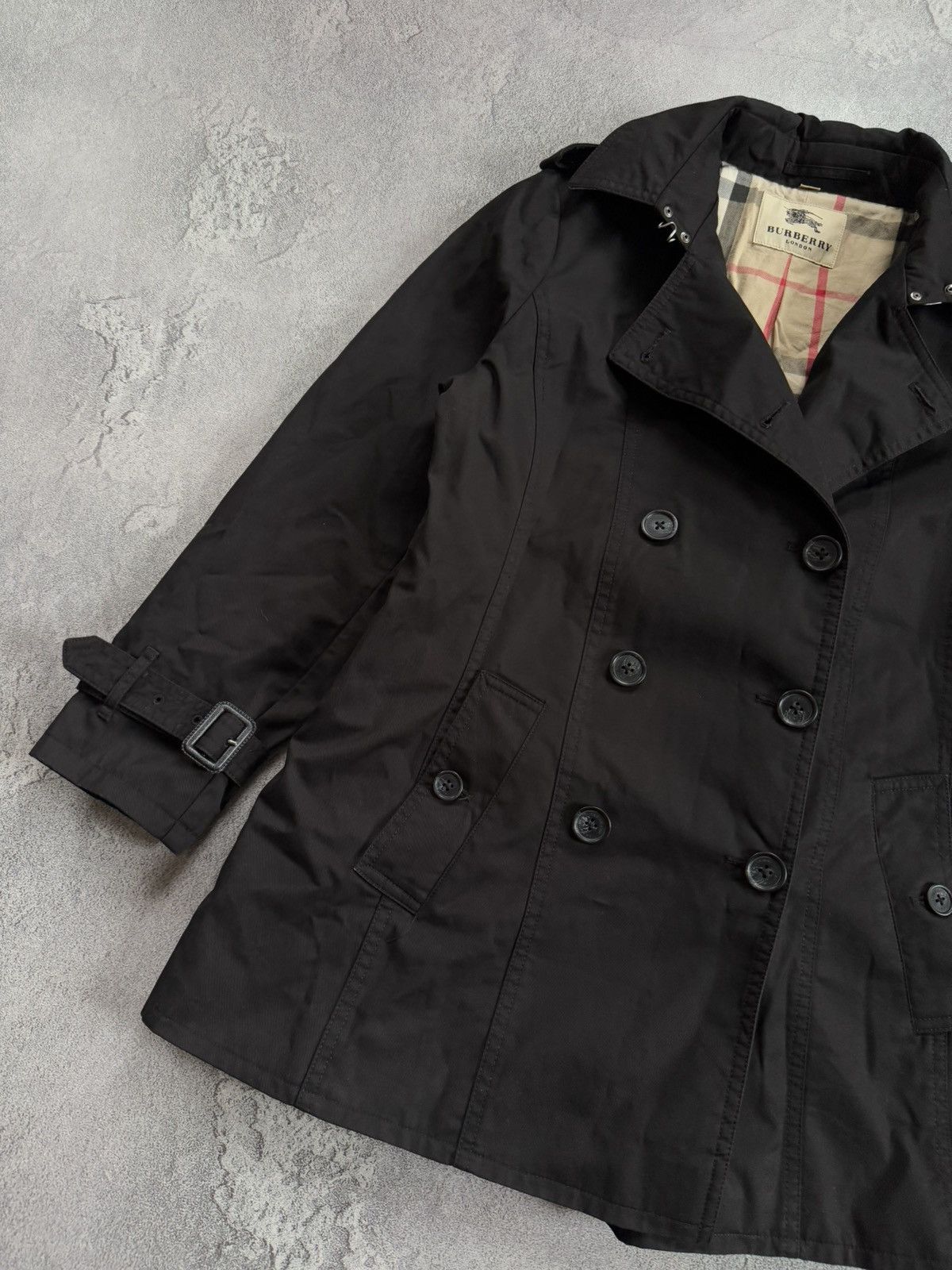 Burberry × Burberry Prorsum Burberry London L black double breasted trench coat jacket Size L / US 10 / IT 46 - 7 Thumbnail