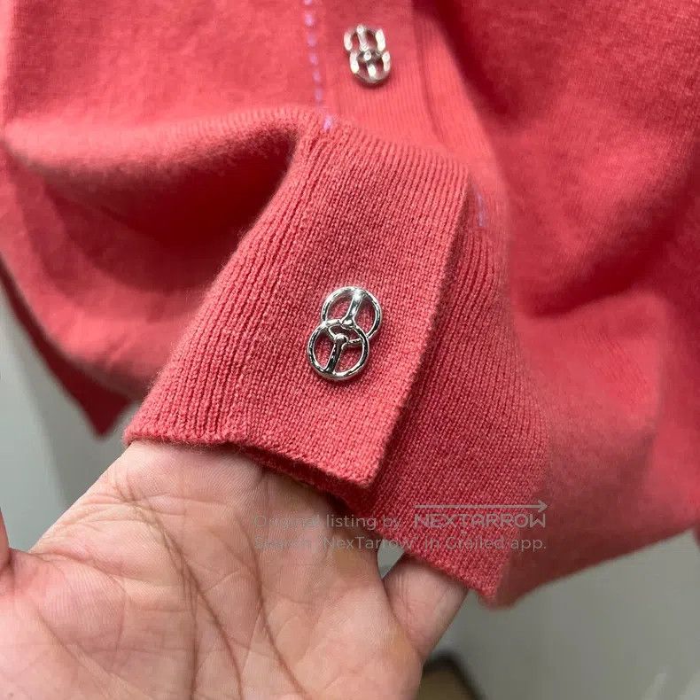 Hermes Hermes Peach Pink Silver Button Knitted Cardigan Size XS / US 0-2 / IT 36-38 - 6 Thumbnail