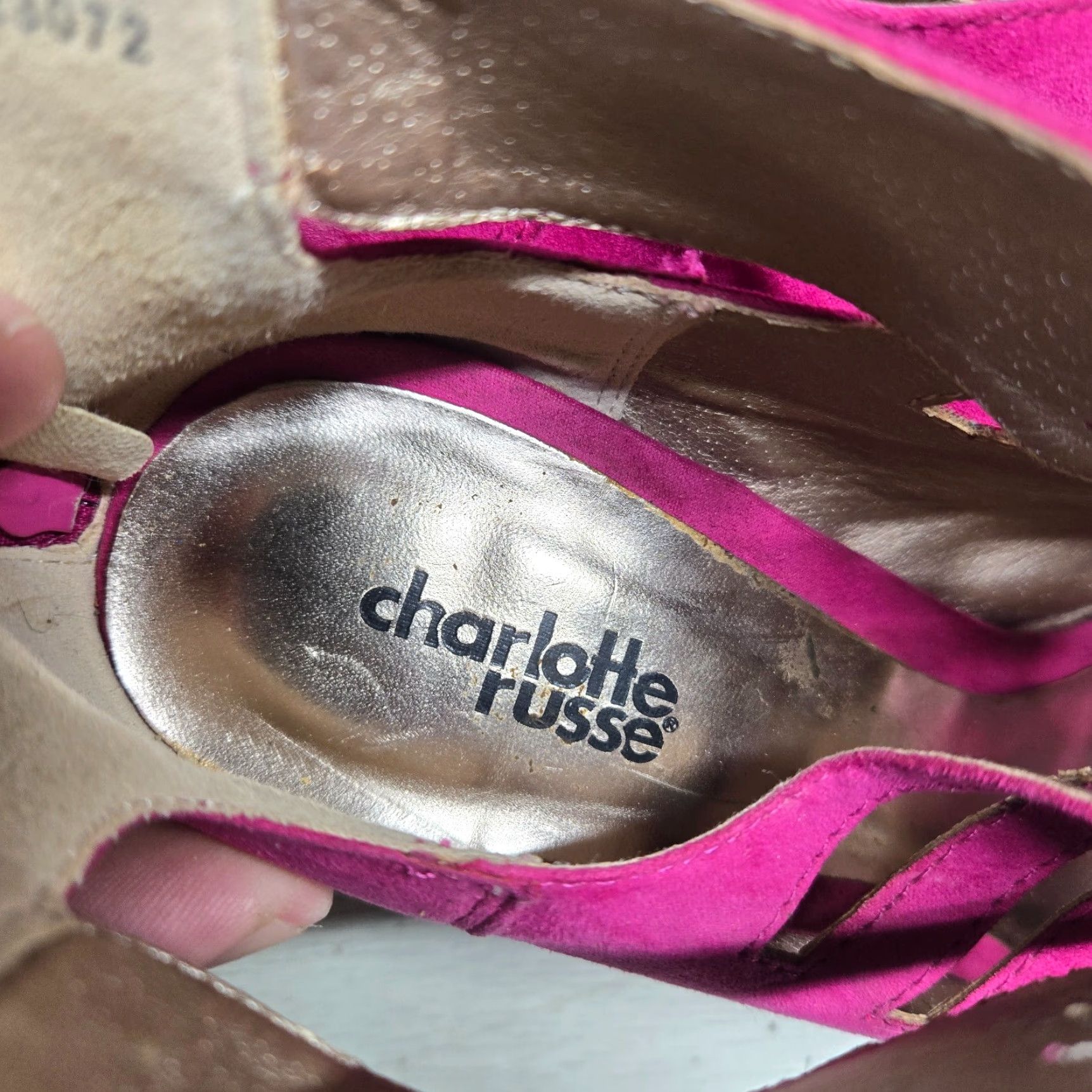 Vintage VINTAGE Charlotte Russe Women’s Platform Heel Shoes Size 8 Pink Peep Toe Zipper Stiletto 5" Shoes Size US 8 / IT 38 - 6 Thumbnail