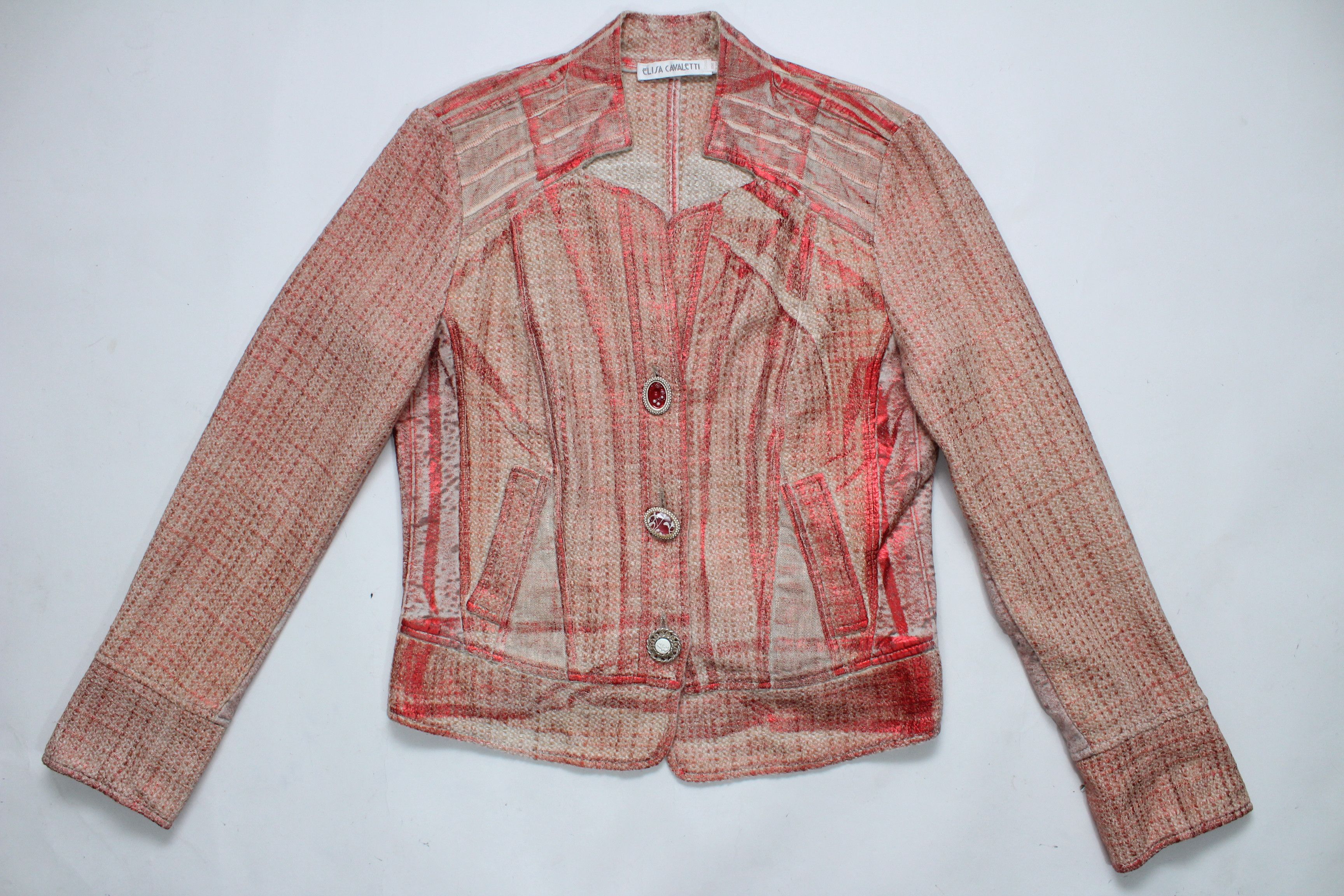 Elisa Cavaletti Elisa Cavaletti Archival Textured Boho Artisan Jacket Unique Size L / US 10 / IT 46 - 8 Thumbnail