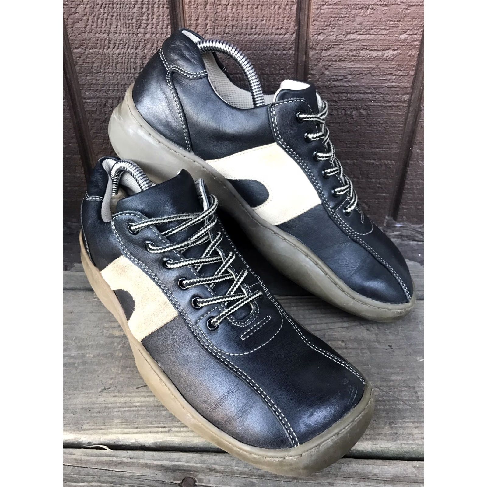 Vintage Mens GBX Brown Leather Bicycle Toe Lace Up Casual Oxford Walking Shoes 8M Size US 8 / EU 41 - 2 Thumbnail