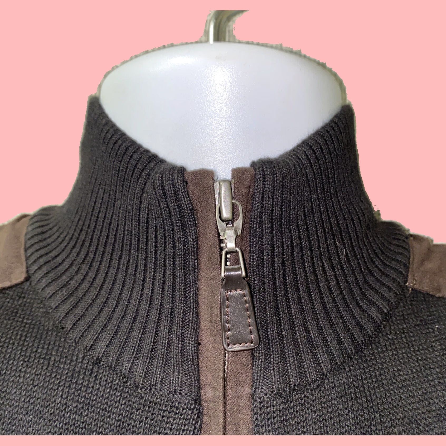 Roundtree & Yorke Roundtree & Yorke Mens Black Cotton Full Zip Sweater Vest Size Small Size US S / EU 44-46 / 1 - 3 Thumbnail