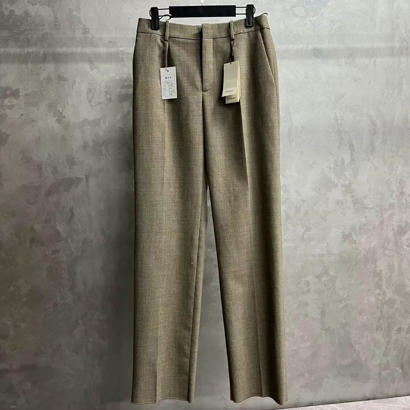 Saint Laurent Paris Saint Laurent 2025 Beige Mid-Rise Straight Pants Size US 38 / EU 54 - 1 Thumbnail