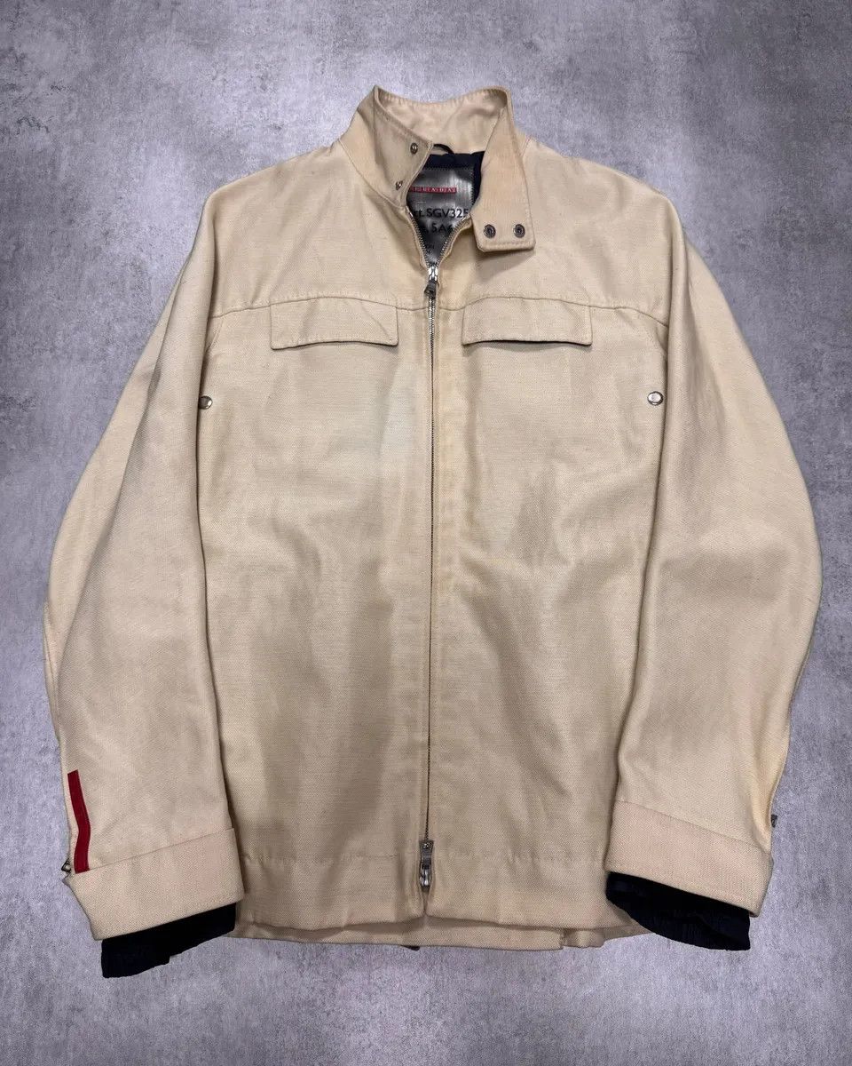 Prada 2000s Prada Beige Nylon Linen Jacket Size US M / EU 48-50 / 2 - 1 Thumbnail