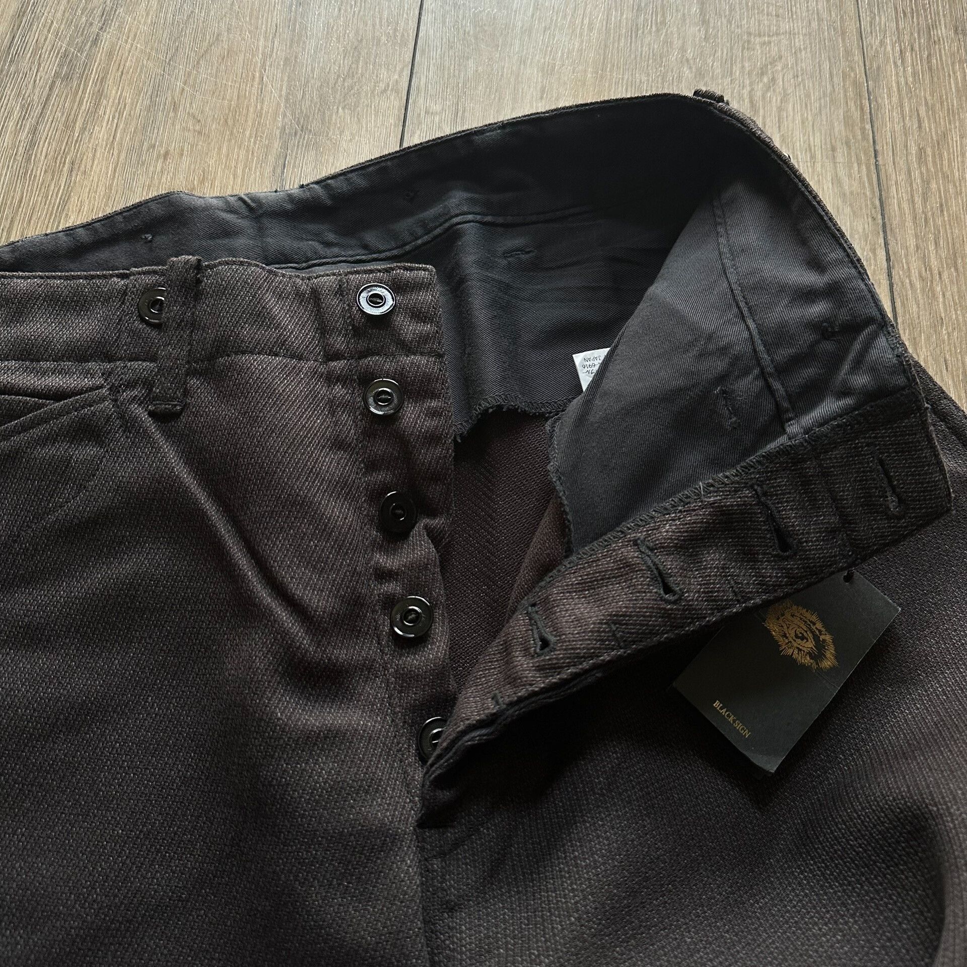 BLACK SIGN Black Sign New Brown Vintage Wide-Leg Pants Size US 34 / EU 50 - 1 Thumbnail