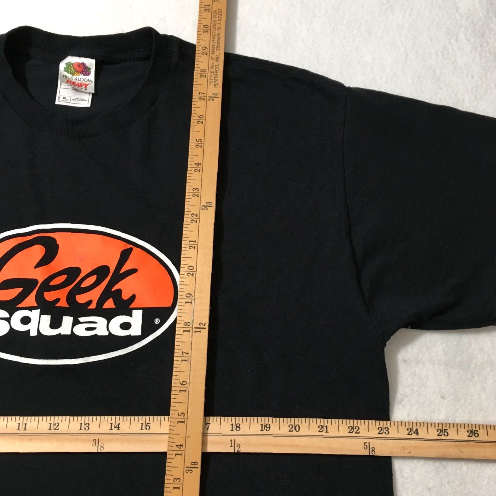 Fruit Of The Loom VINTAGE Fruit of the Loom T-Shirt Men XL GRAPHIC BLACK 2000s Geek Squad Short Sleeve Crew Neck Shirt Mens Vintage Size US XL / EU 56 / 4 - 4 Thumbnail
